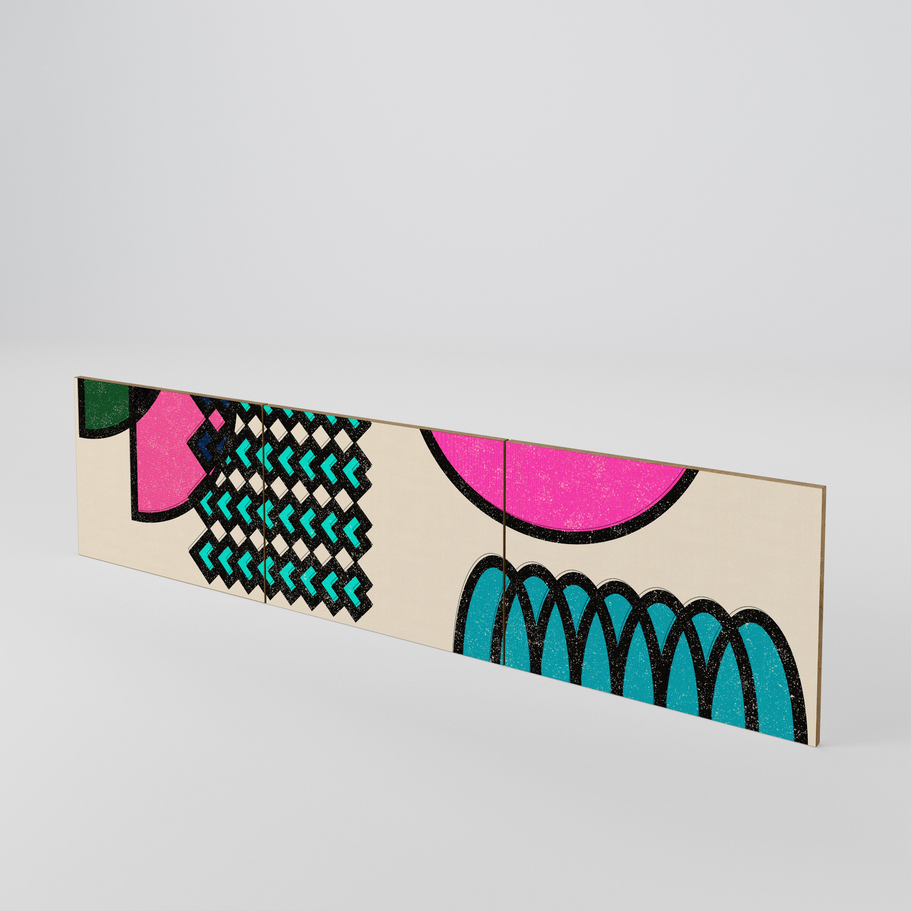 GEOMETRIC RHAPSODY Juego de 3 puertas para mueble de TV