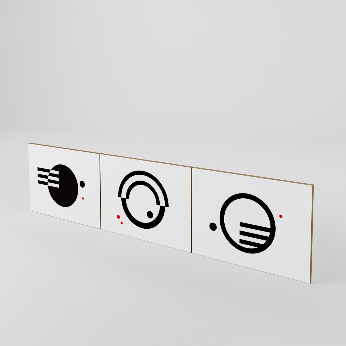 BLACK AND WHITE COMBINATION Juego de 3 puertas para mueble de TV