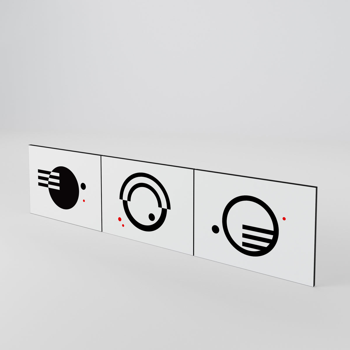 BLACK AND WHITE COMBINATION 3-Piece TV Cabinet Door Set