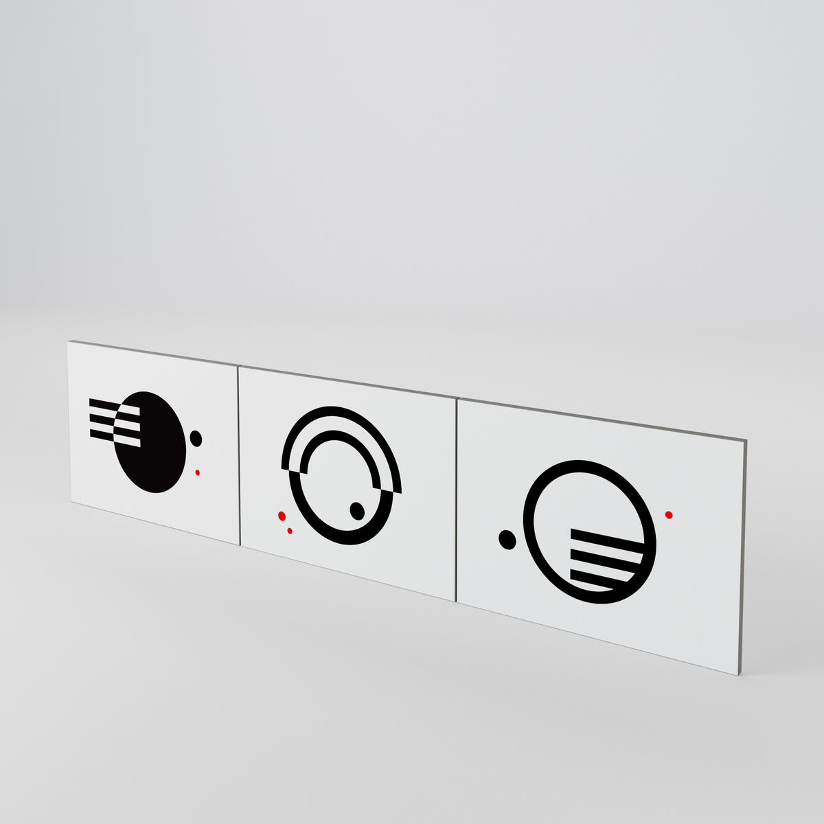 BLACK AND WHITE COMBINATION Juego de 3 puertas para mueble de TV
