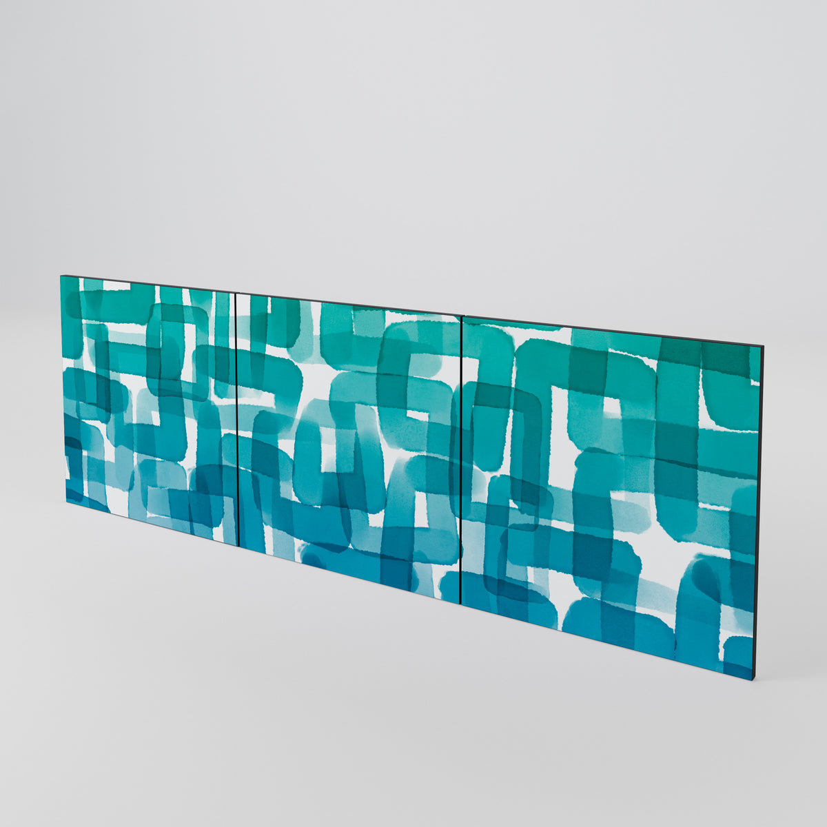 TURQUOISE RECTANGLES Juego de 3 puertas para aparador