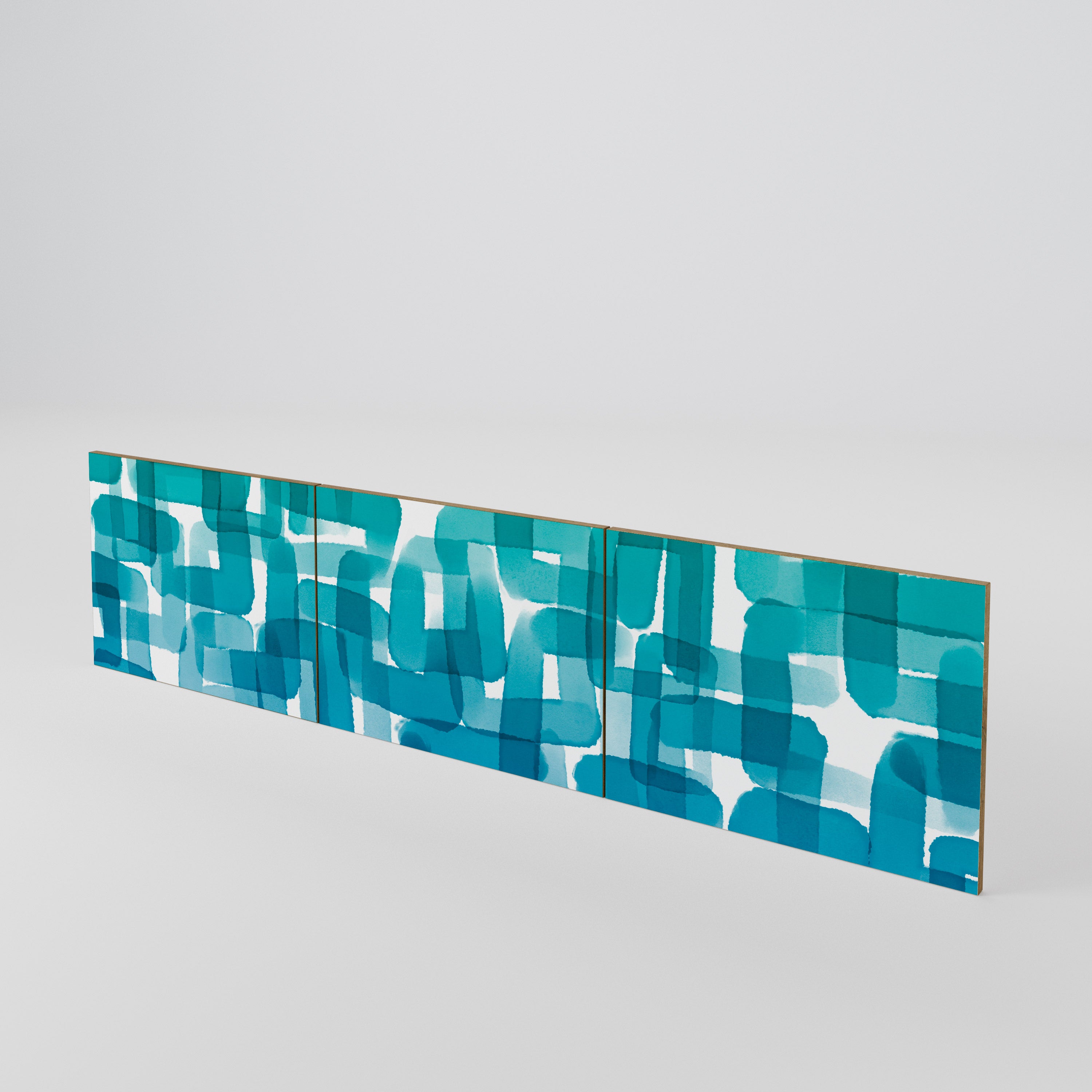 TURQUOISE RECTANGLES Juego de 3 puertas para mueble de TV