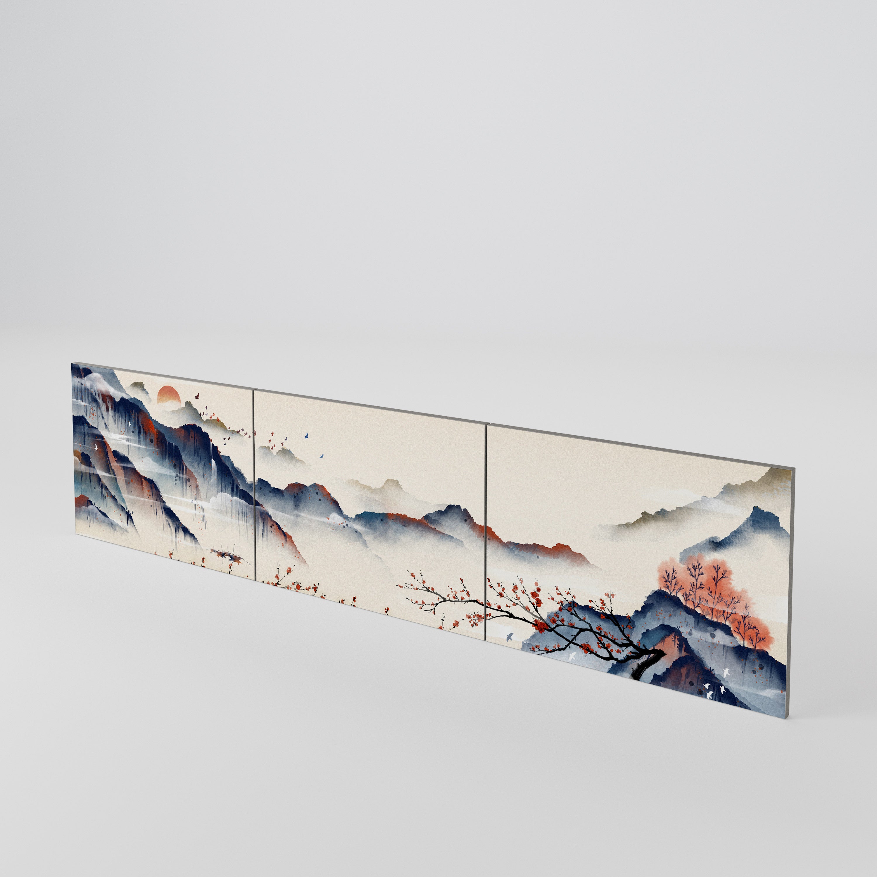 JAPANESE LANDSCAPE Juego de 3 puertas para mueble de TV