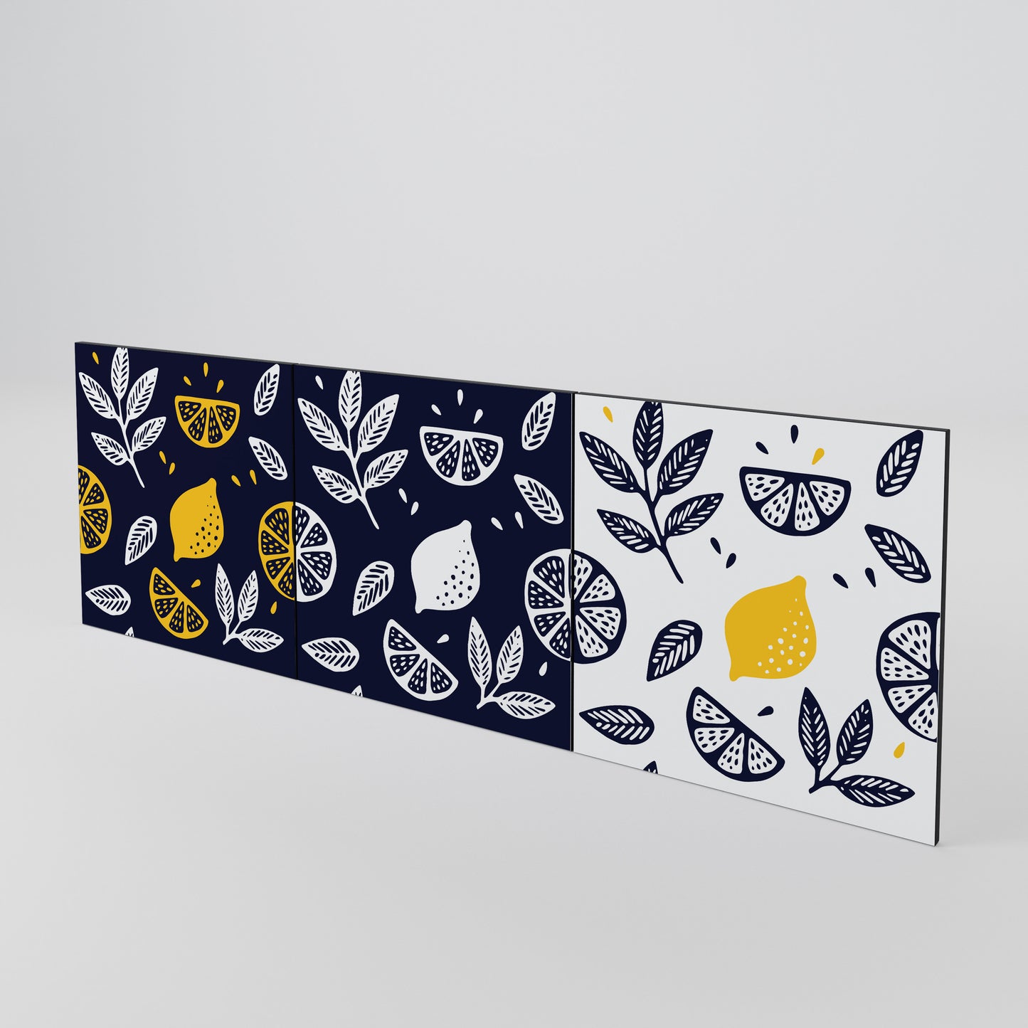 CITRUS BLACK AND WHITE Juego de 3 puertas para aparador