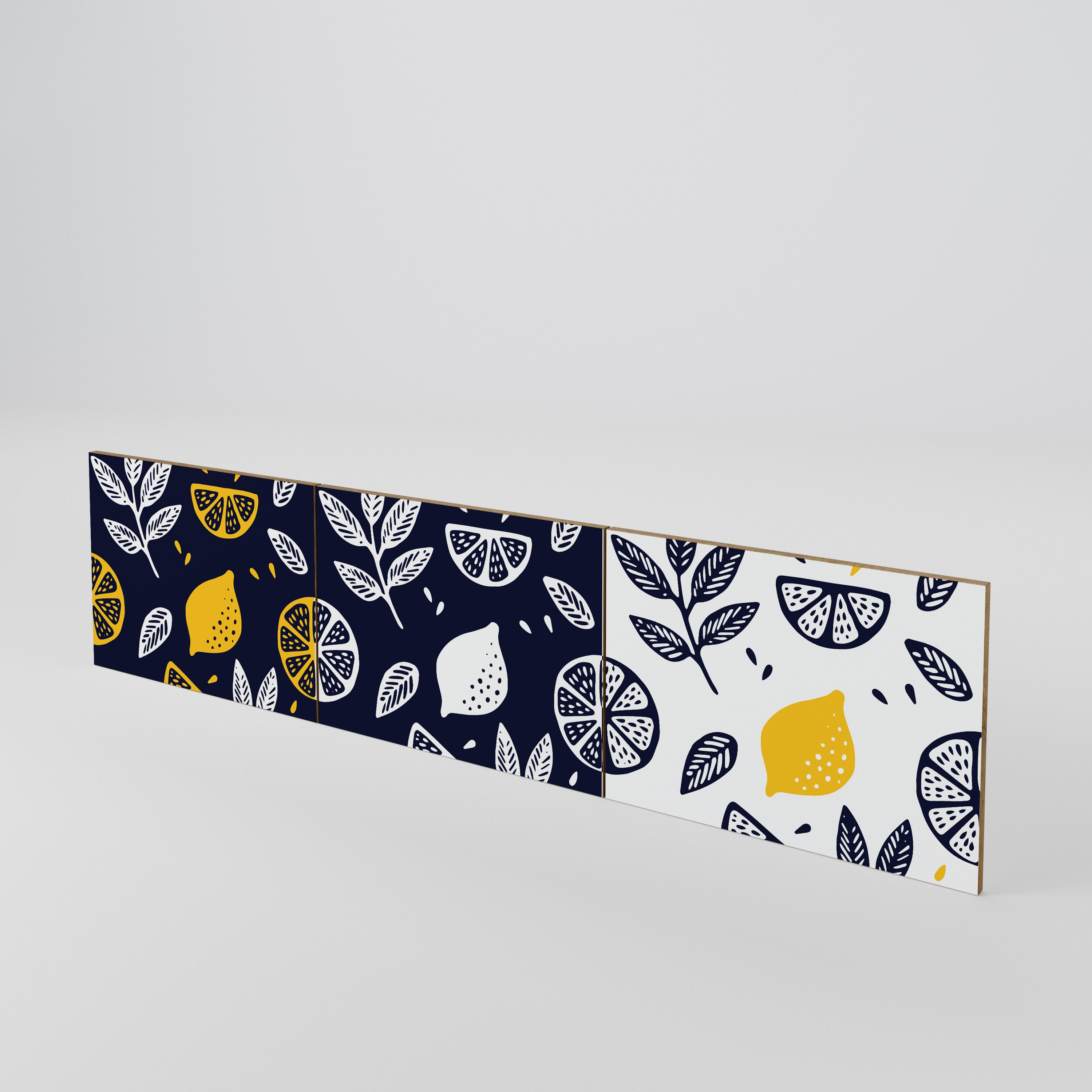 CITRUS BLACK AND WHITE Juego de 3 puertas para mueble de TV