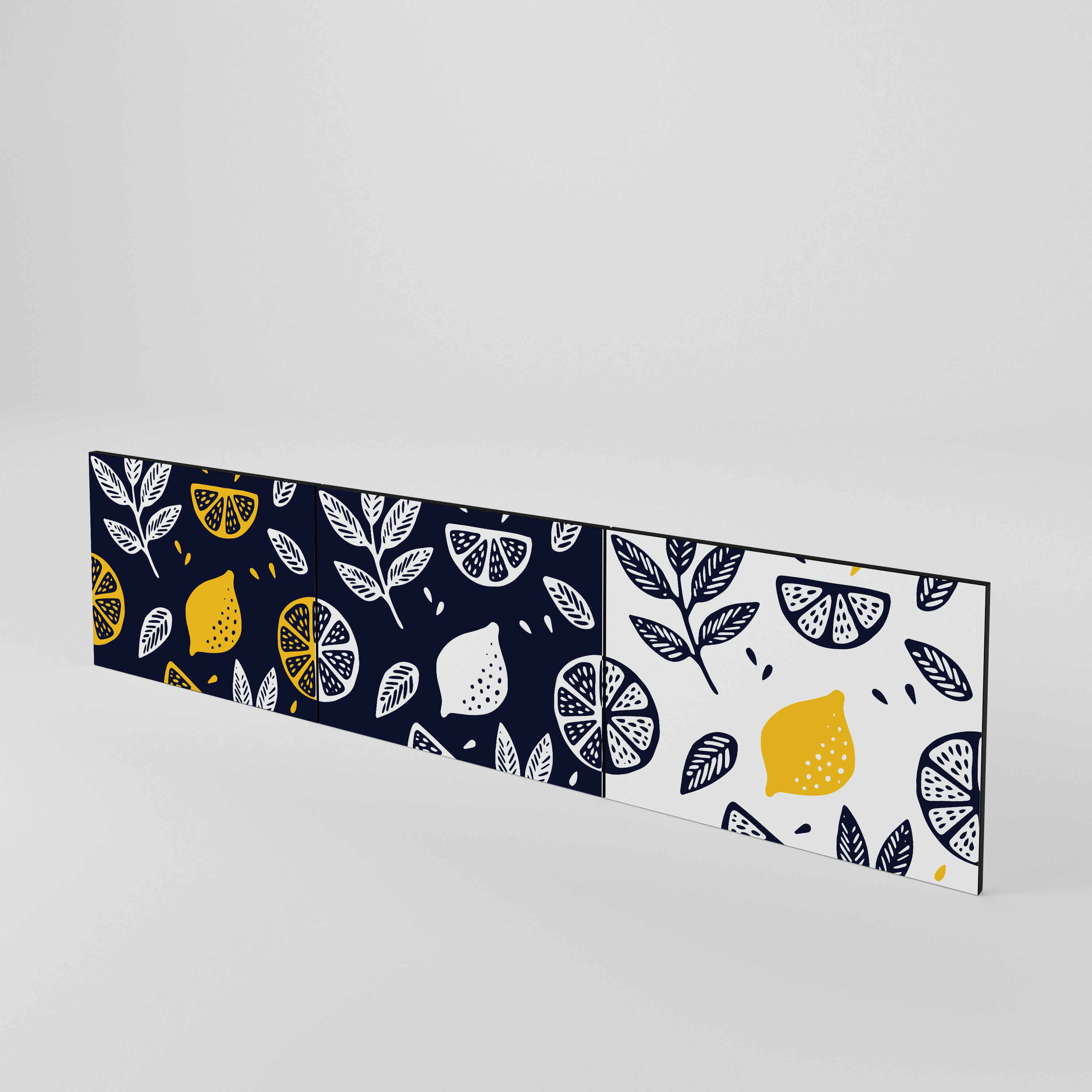 CITRUS BLACK AND WHITE Juego de 3 puertas para mueble de TV