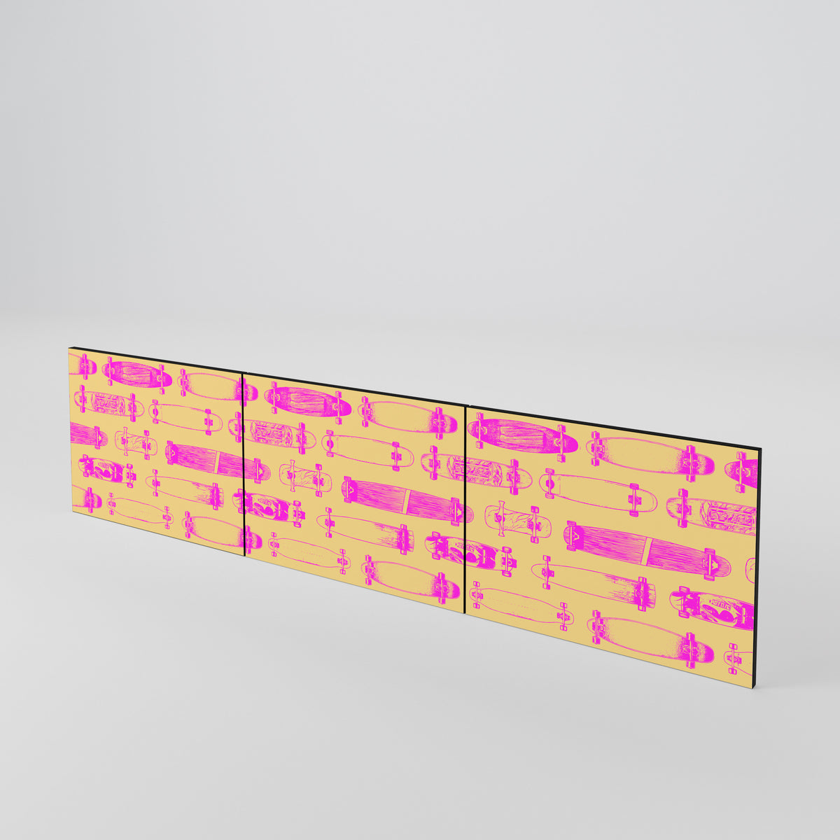 SKATEBOARD ARTISTRY Juego de 3 puertas para mueble de TV