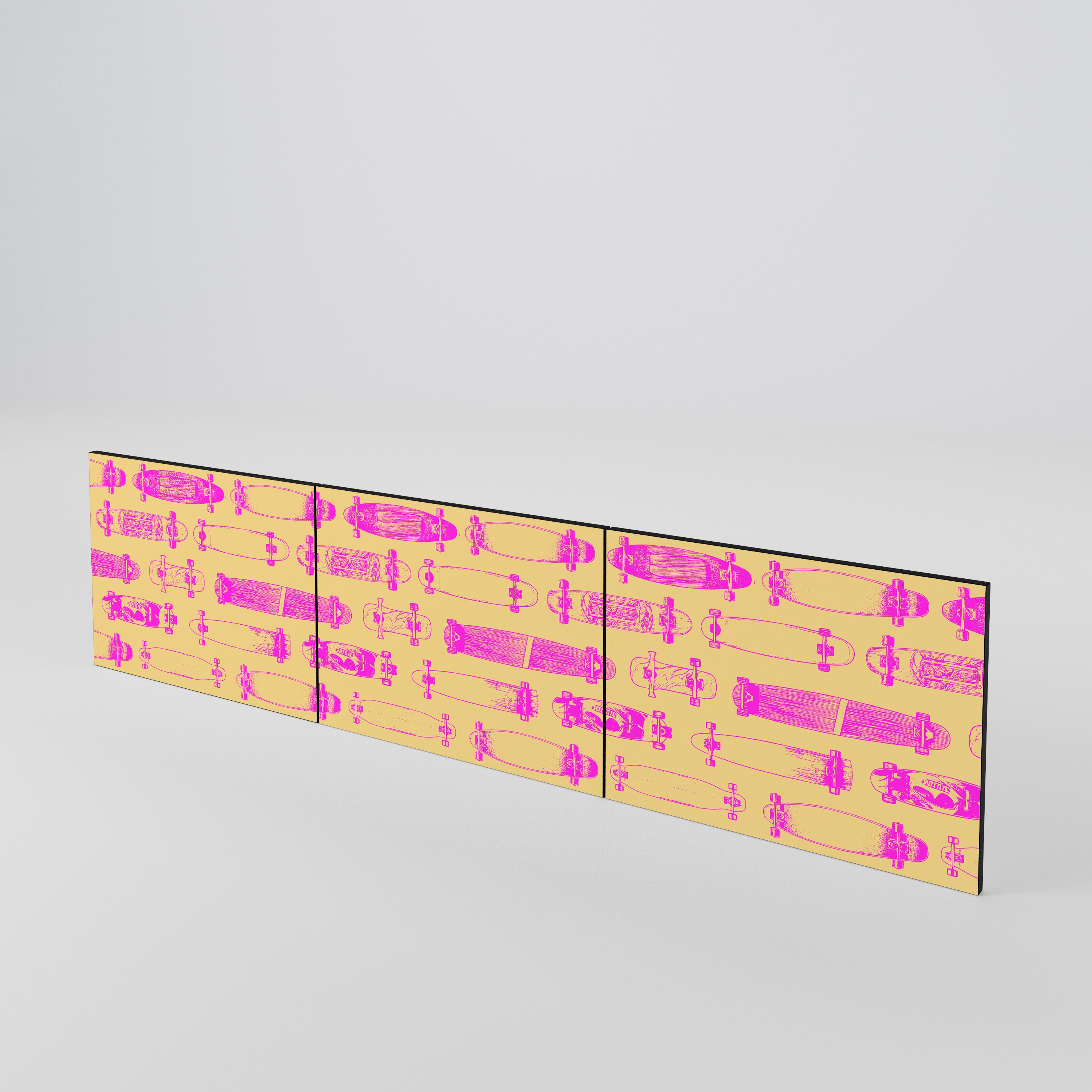 SKATEBOARD ARTISTRY Juego de 3 puertas para mueble de TV