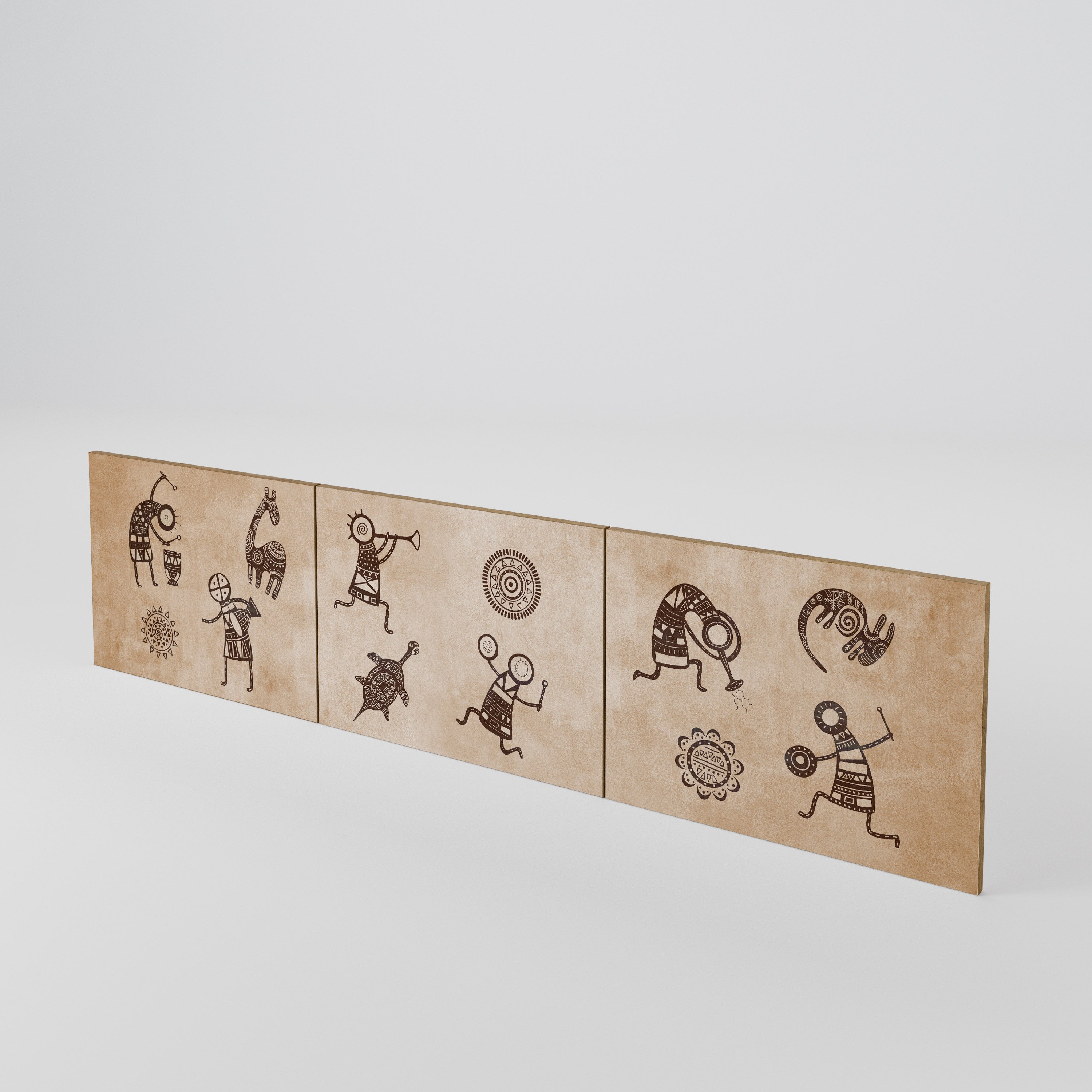 AFRICAN STYLE Juego de 3 puertas para mueble de TV