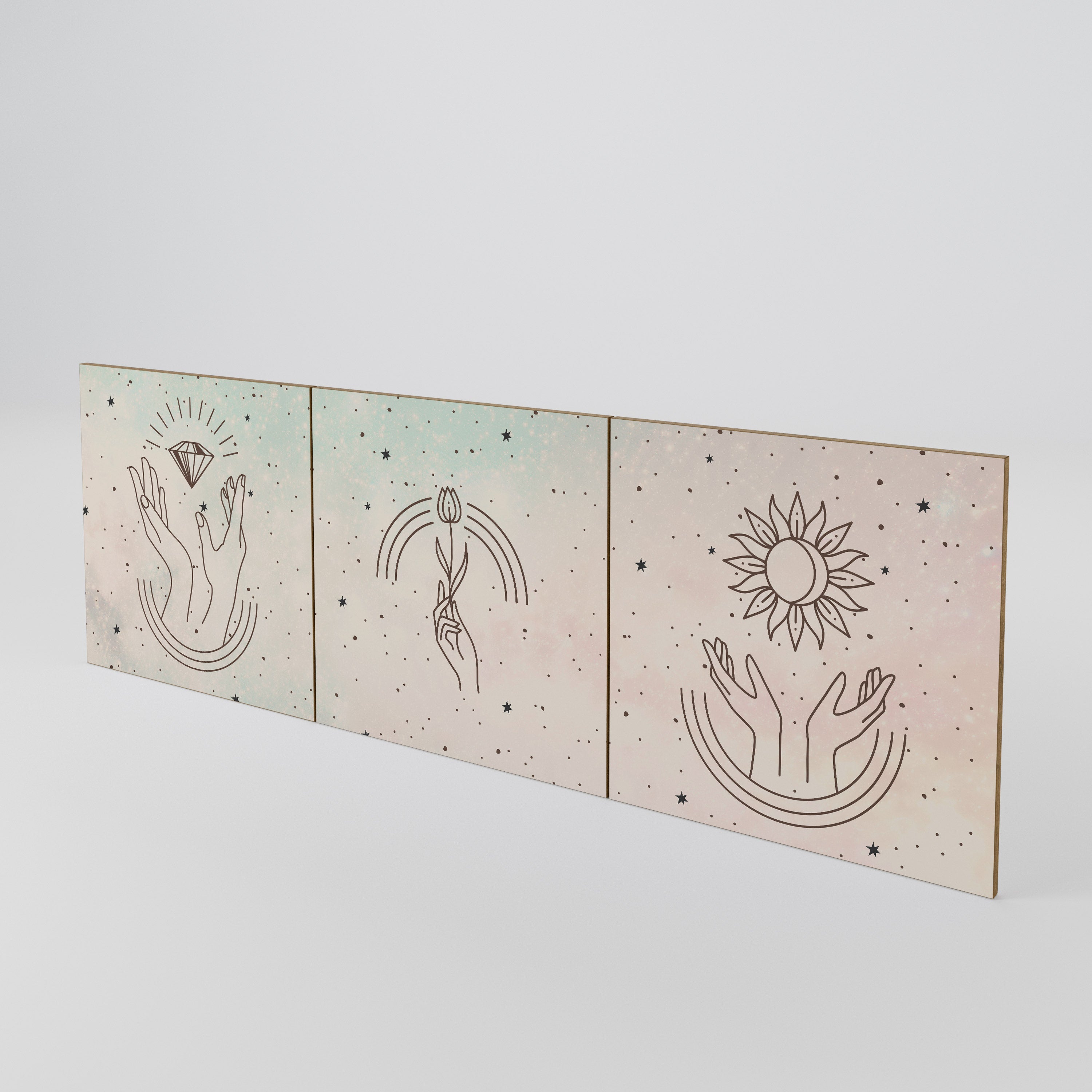 DELICATE BEAUTY Juego de 3 puertas para aparador