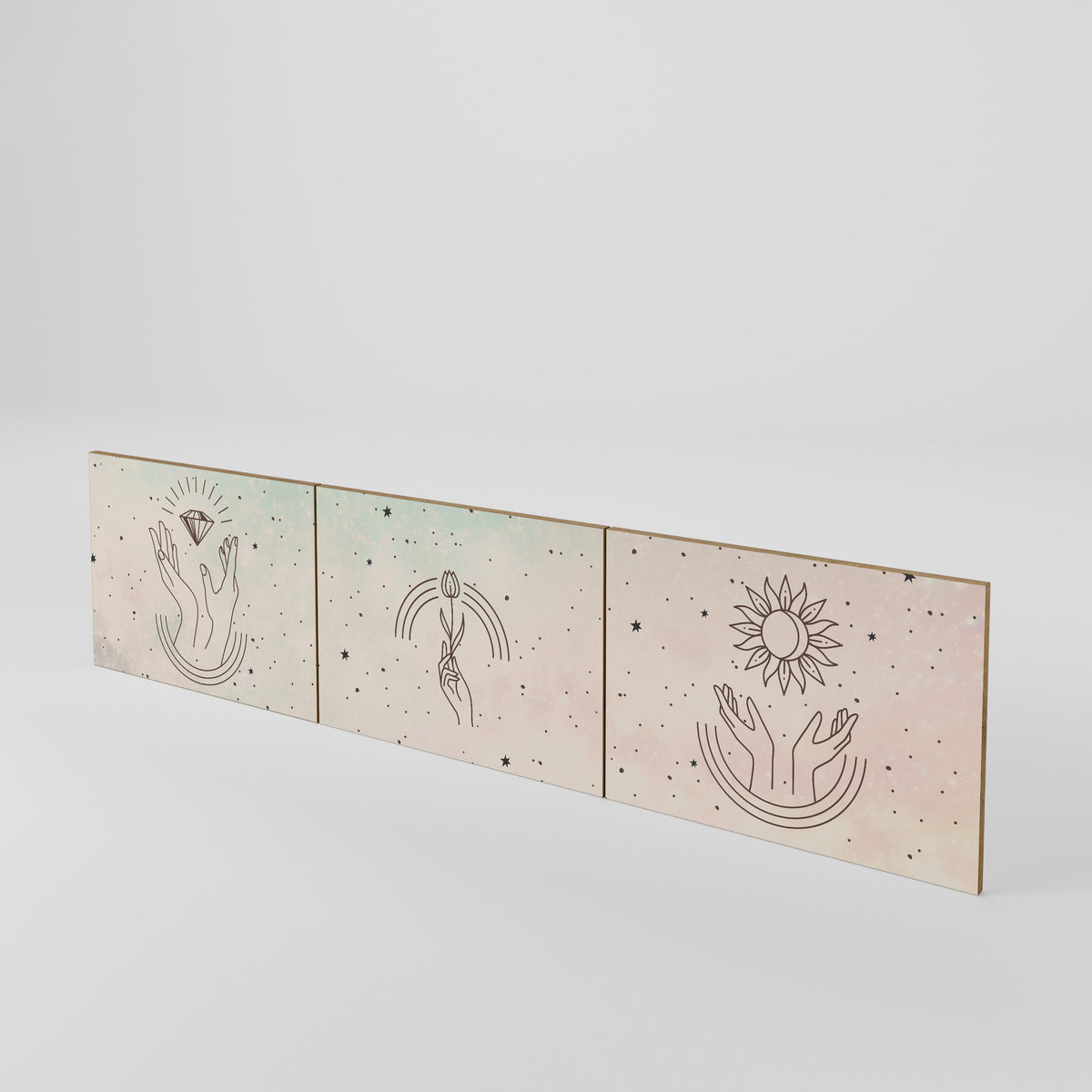 DELICATE BEAUTY Juego de 3 puertas para mueble de TV