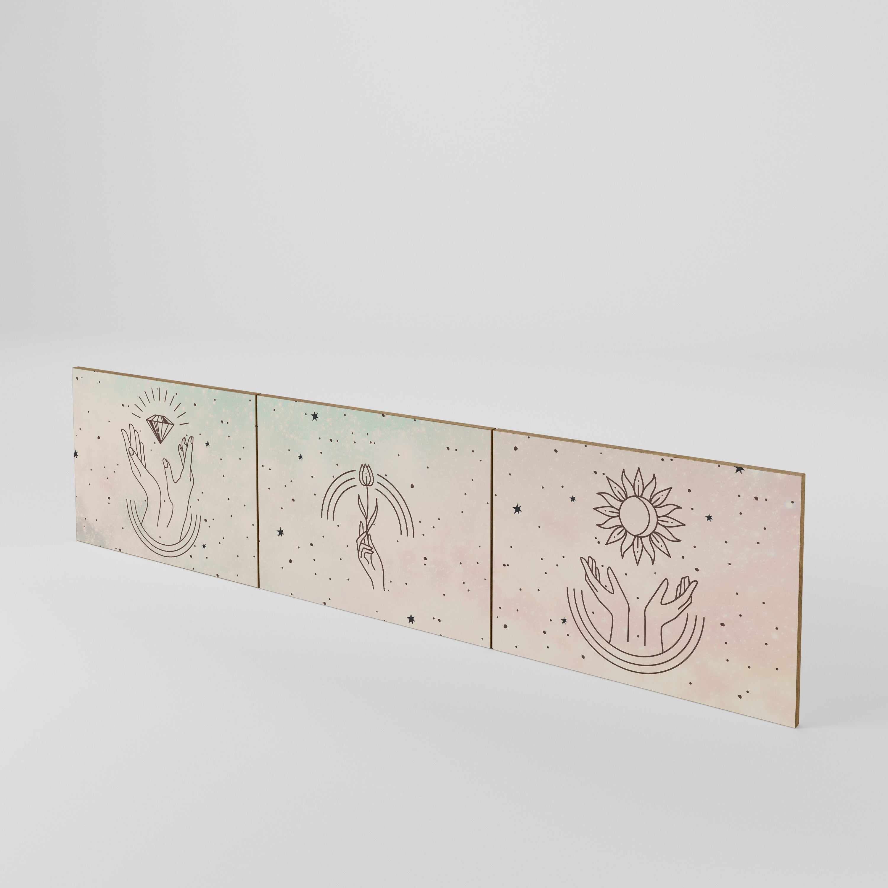 DELICATE BEAUTY Juego de 3 puertas para mueble de TV