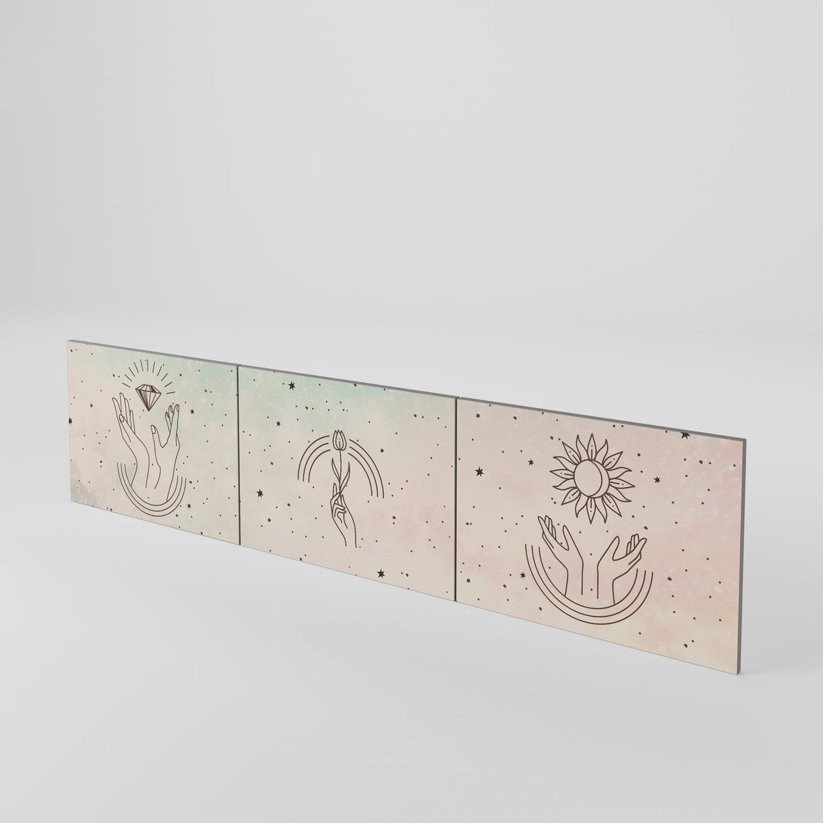 DELICATE BEAUTY Juego de 3 puertas para mueble de TV