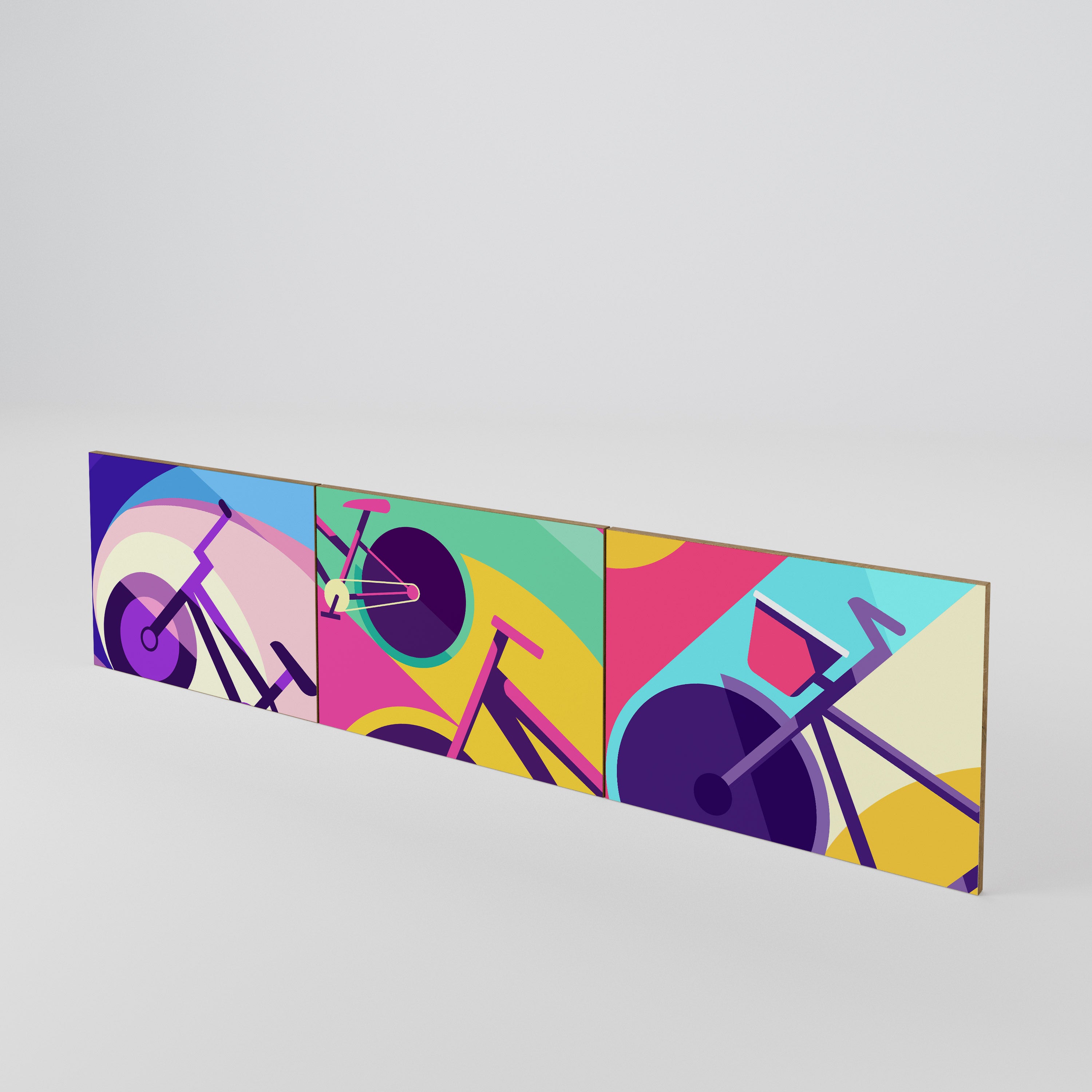 BIKE DREAMS Juego de 3 puertas para mueble de TV