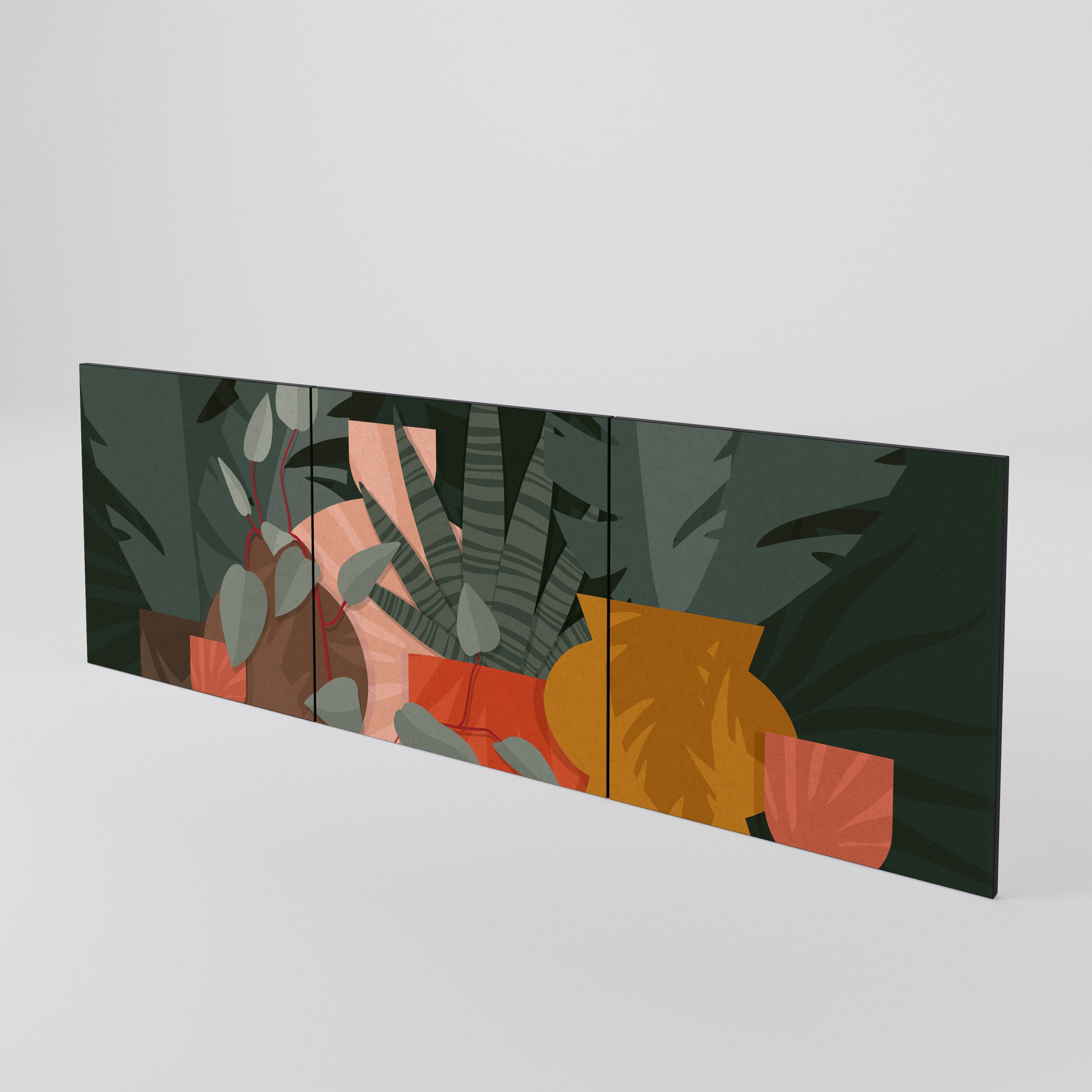 TROPICAL COMPOSITION Juego de 3 puertas para aparador