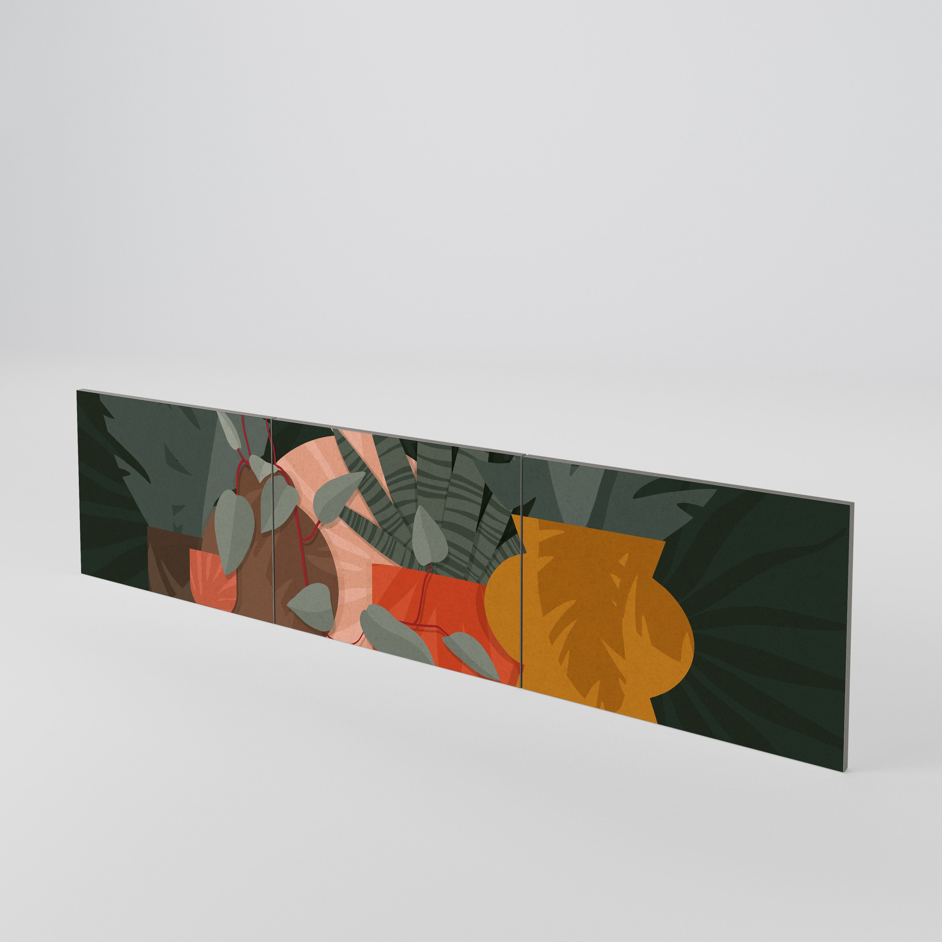 TROPICAL COMPOSITION Juego de 3 puertas para mueble de TV