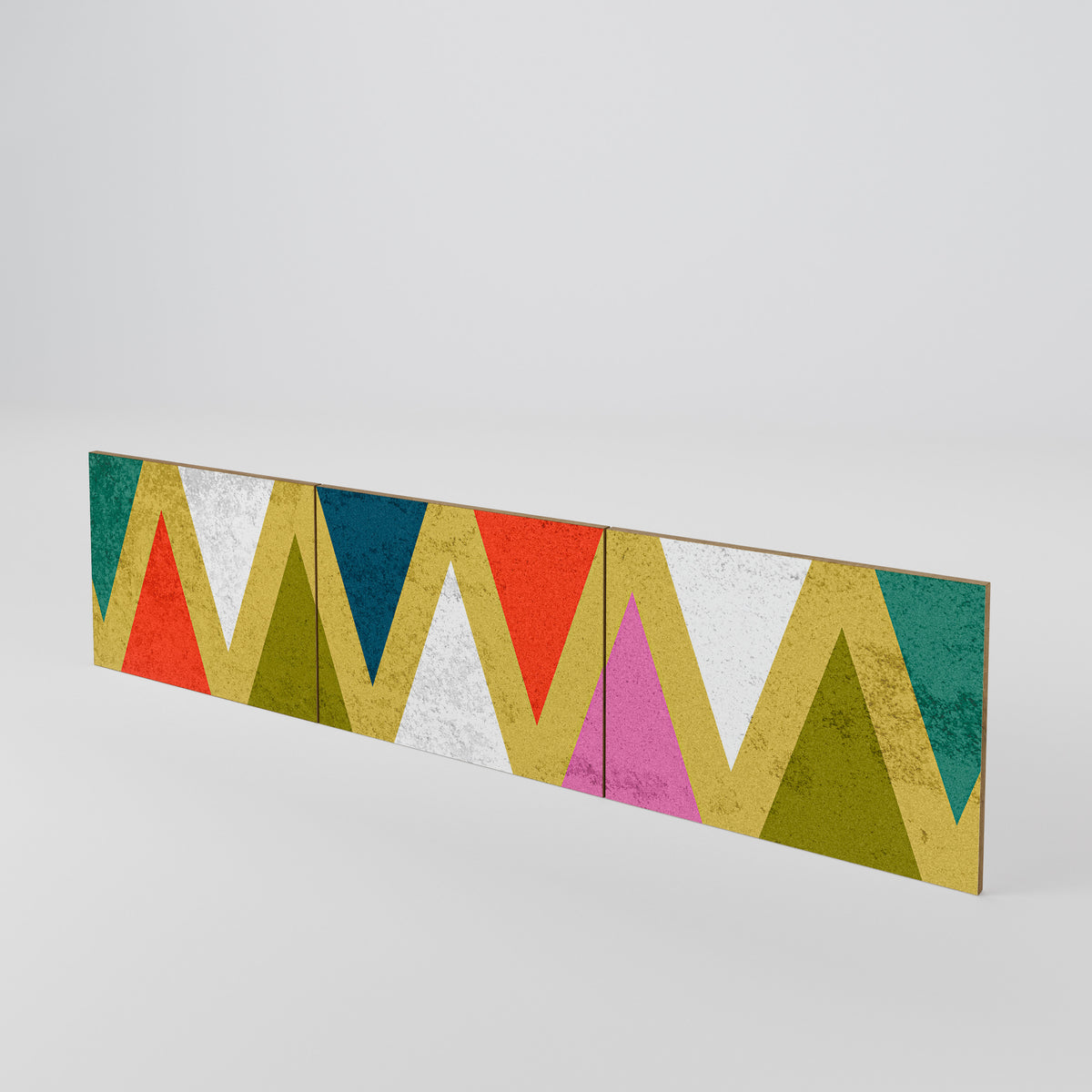 COLORFUL TRIANGLES Juego de 3 puertas para mueble de TV