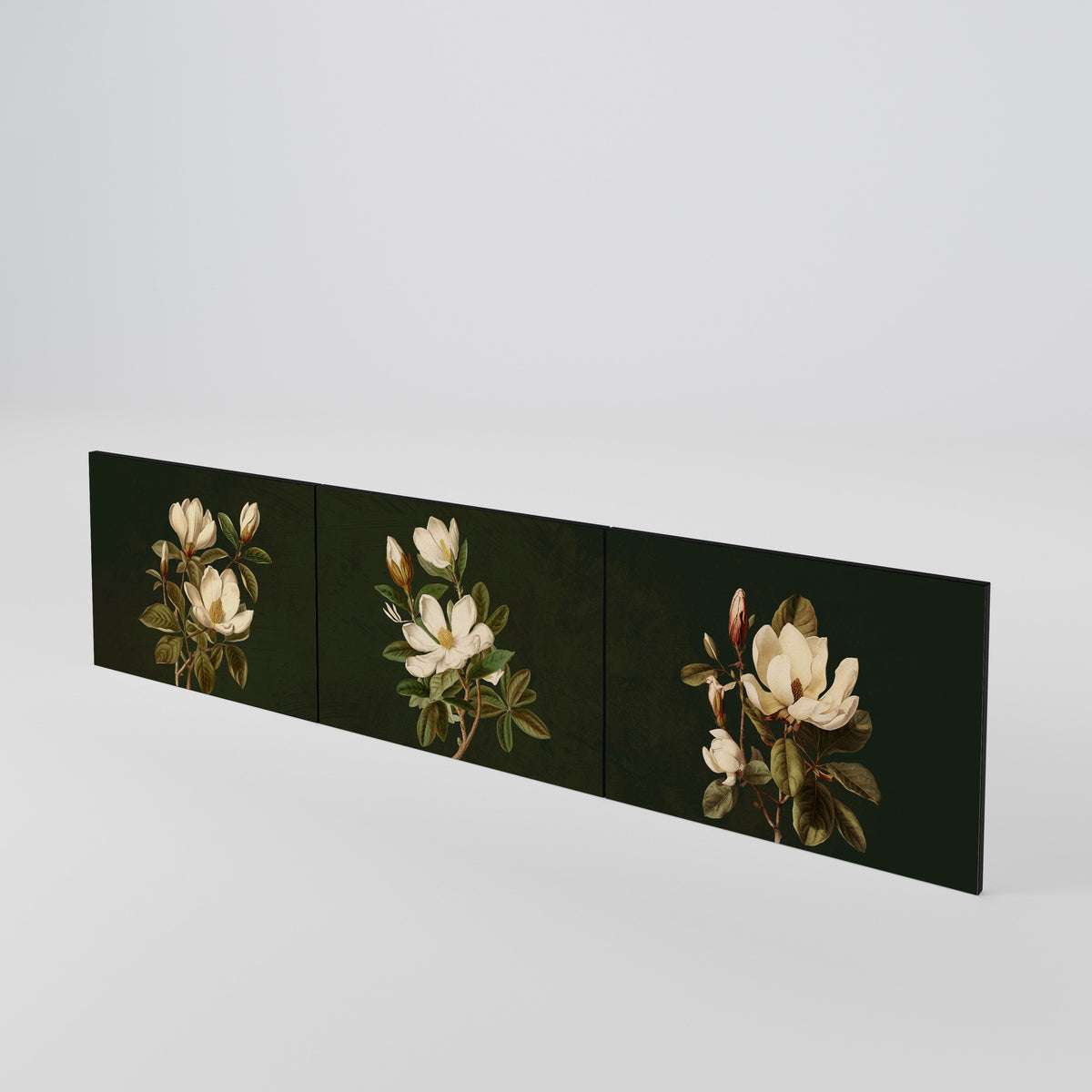 FLORAL NOIR Juego de 3 puertas para mueble de TV