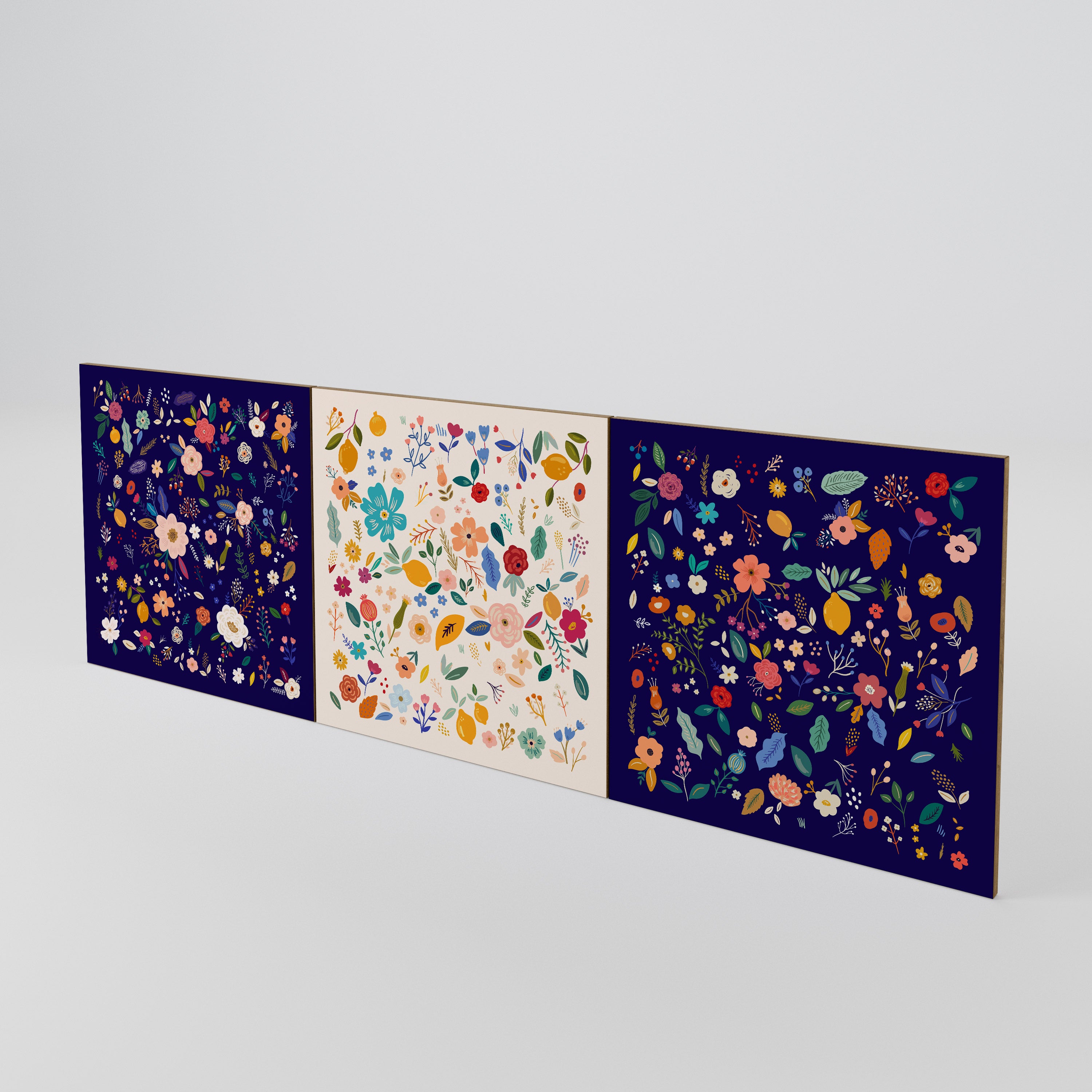 FLORAL COMBINATION 3-Piece Sideboard Door Set