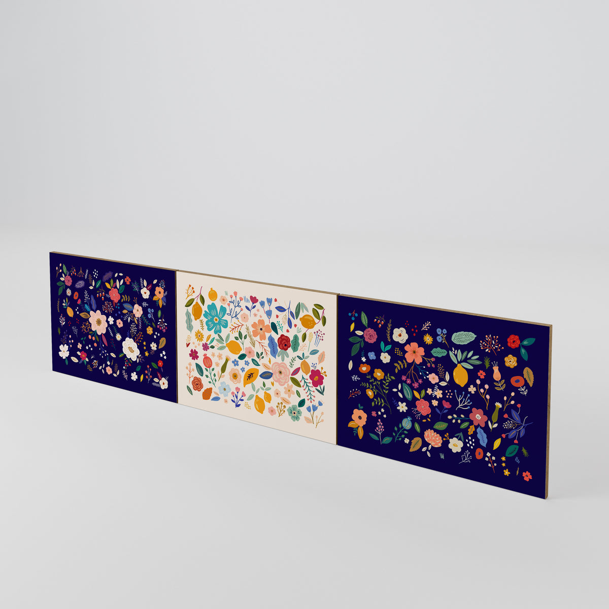 FLORAL COMBINATION Juego de 3 puertas para mueble de TV