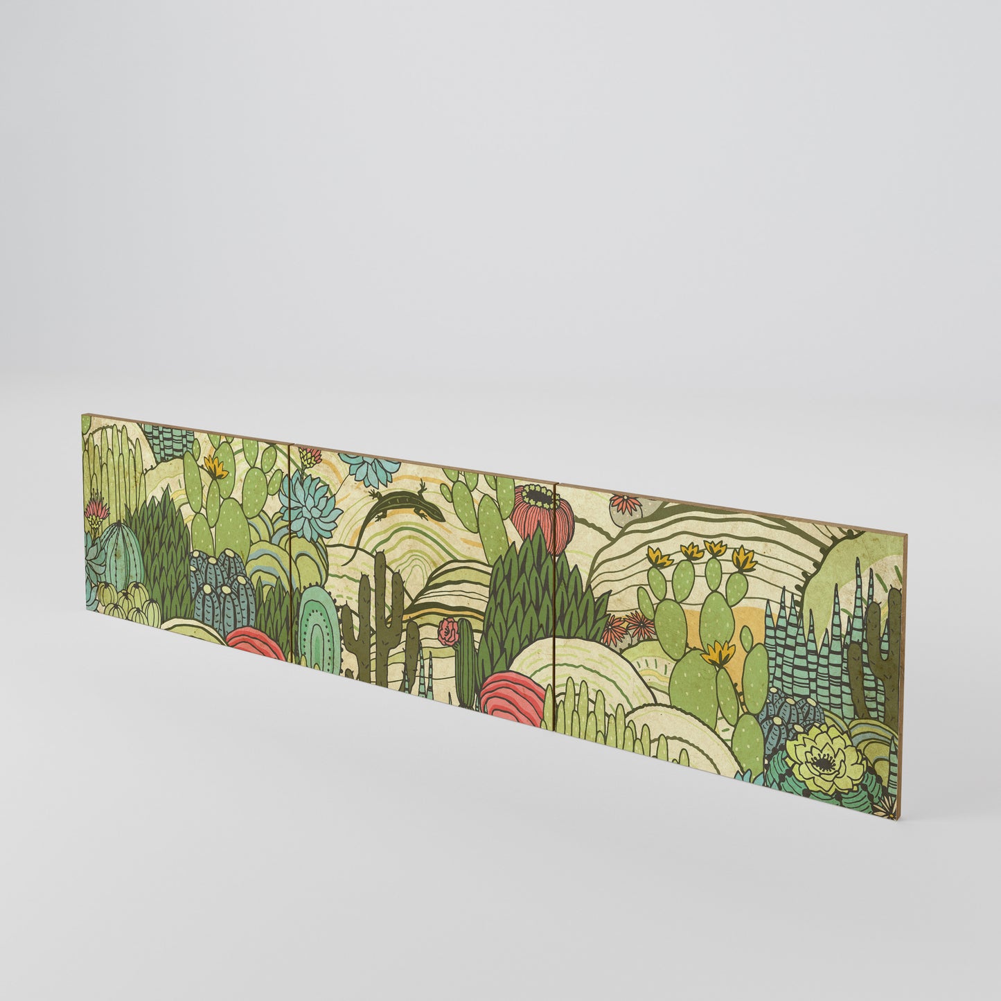 SUCCULENTS KALEIDOSCOPE Juego de 3 puertas para mueble de TV