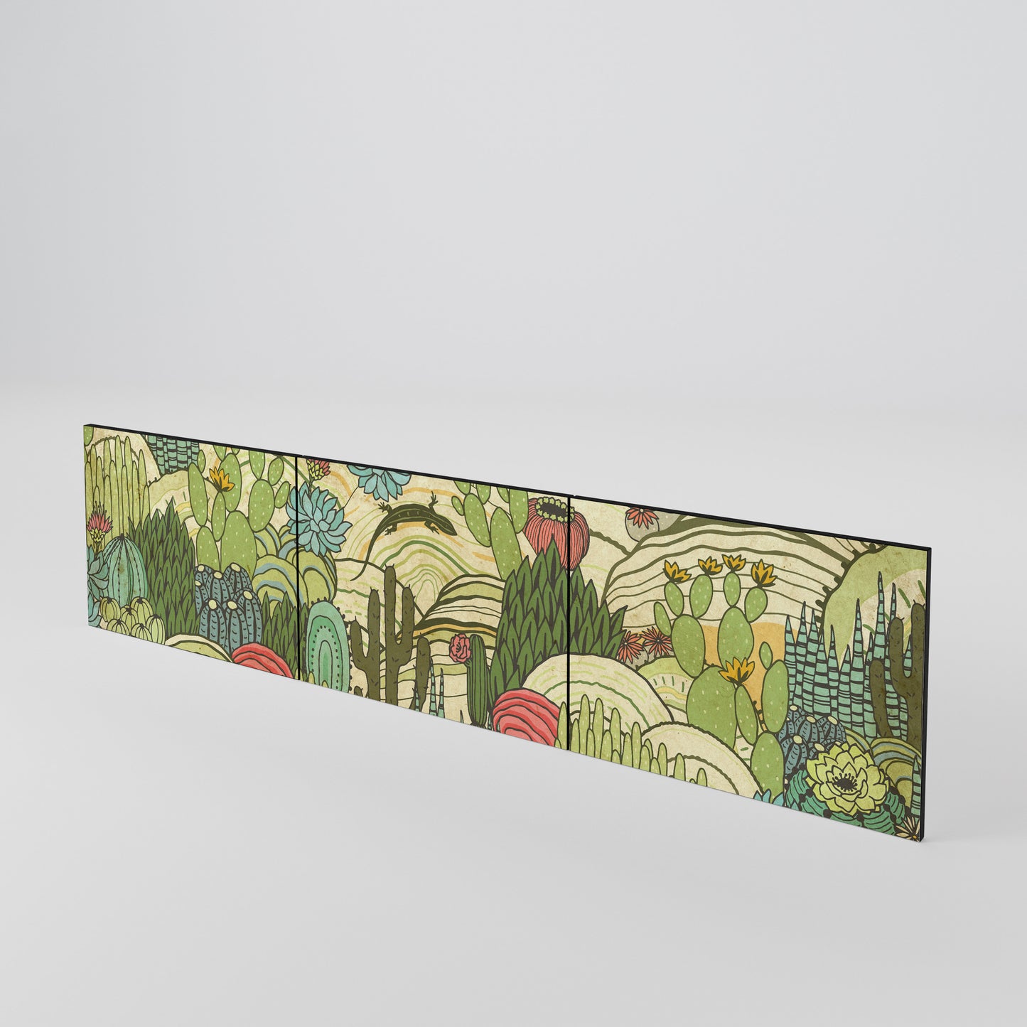 SUCCULENTS KALEIDOSCOPE Juego de 3 puertas para mueble de TV