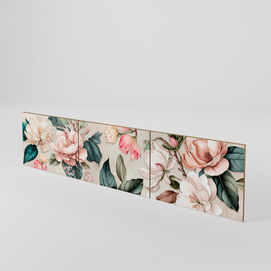 FLORAL GRACE Juego de 3 puertas para mueble de TV