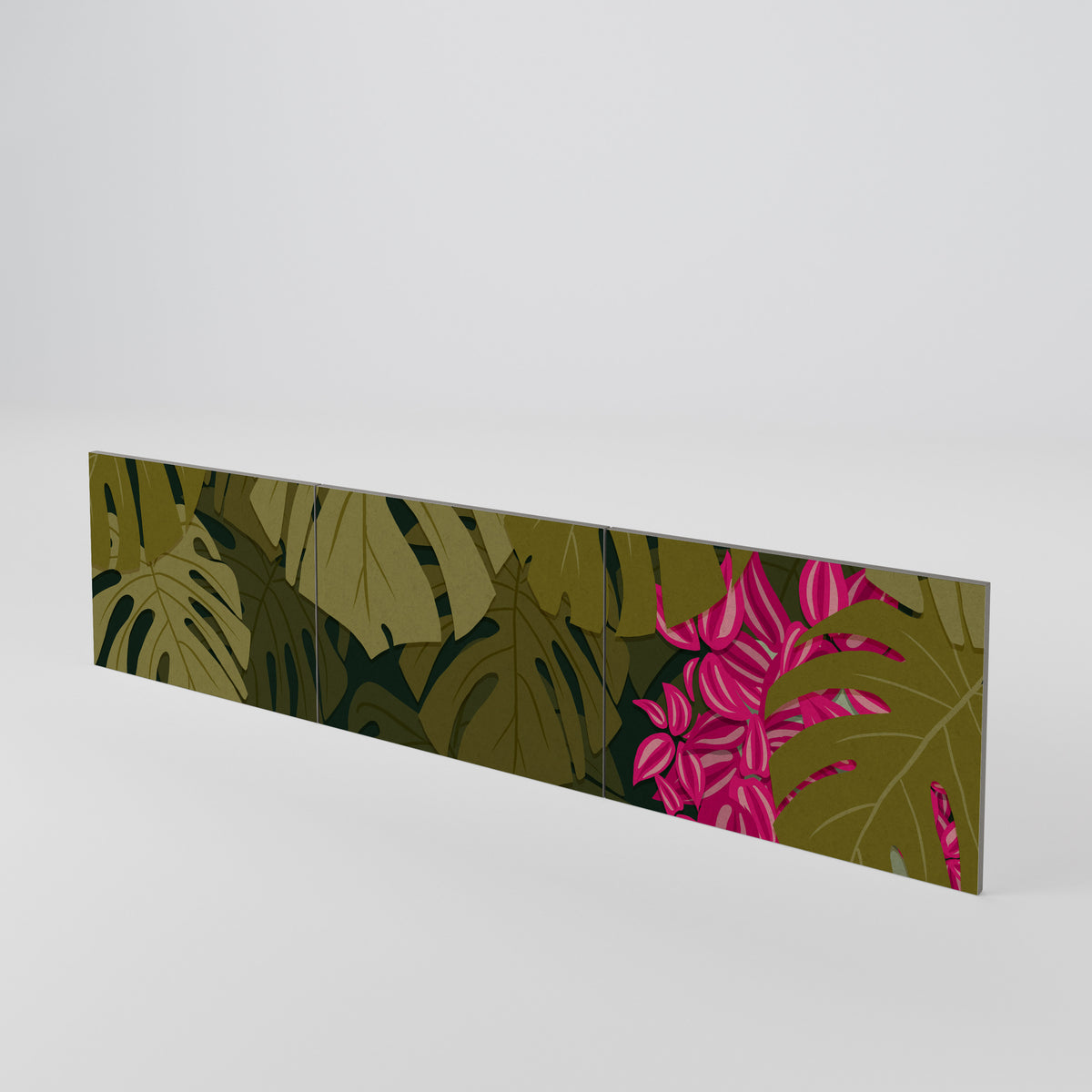 TROPICAL BEAUTY Juego de 3 puertas para mueble de TV