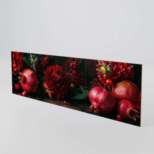 DAHLIAS AND POMEGRANATES Juego de 3 puertas para aparador