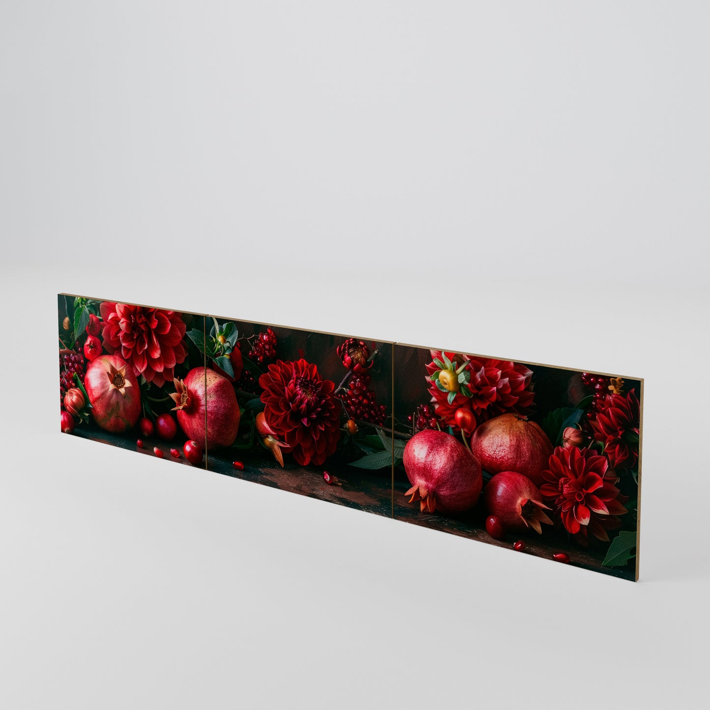 DAHLIAS AND POMEGRANATES Juego de 3 puertas para mueble de TV