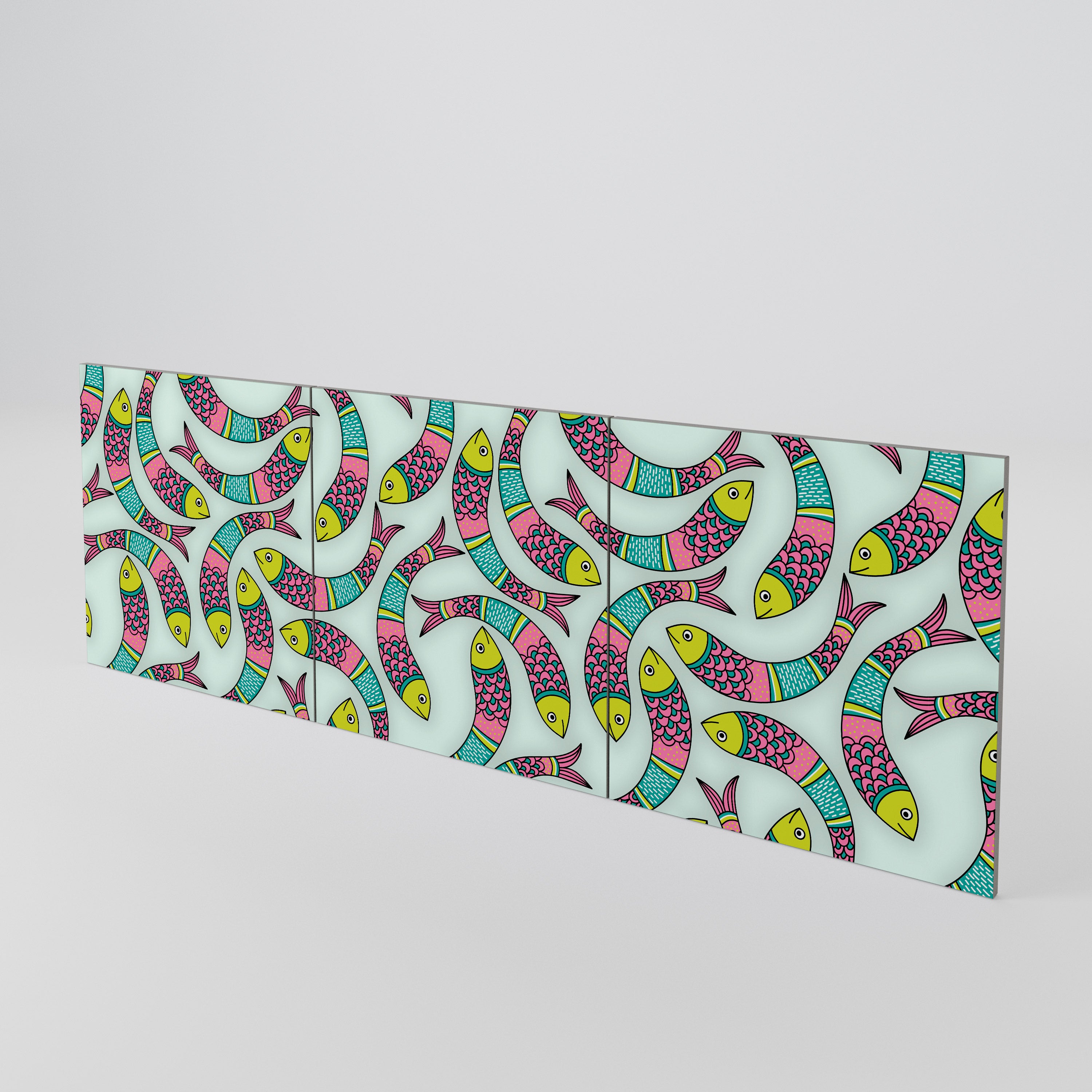 INDIAN FISH Juego de 3 puertas para aparador