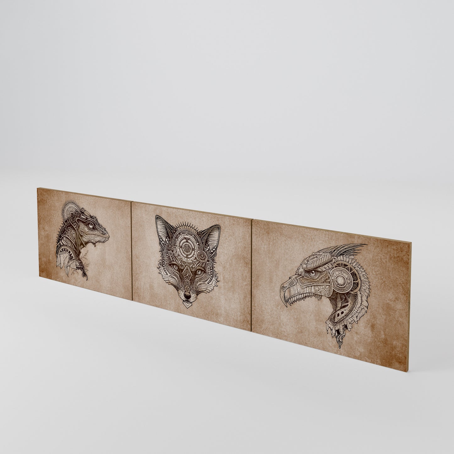 STEAMPUNK CLAN Juego de 3 puertas para mueble de TV