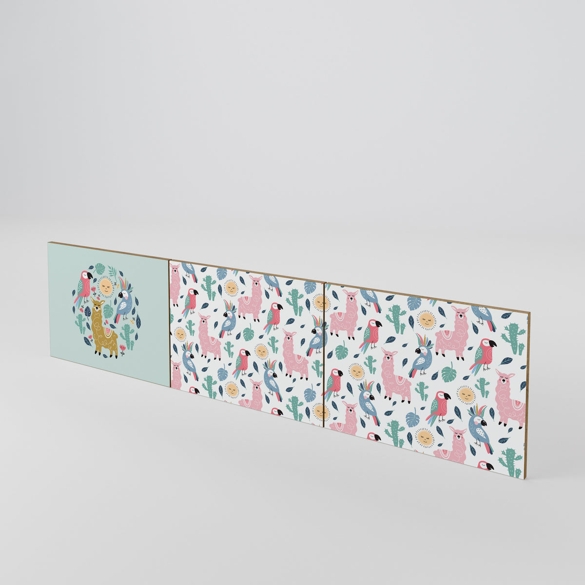 COLORFUL ALPACAS Juego de 3 puertas para mueble de TV