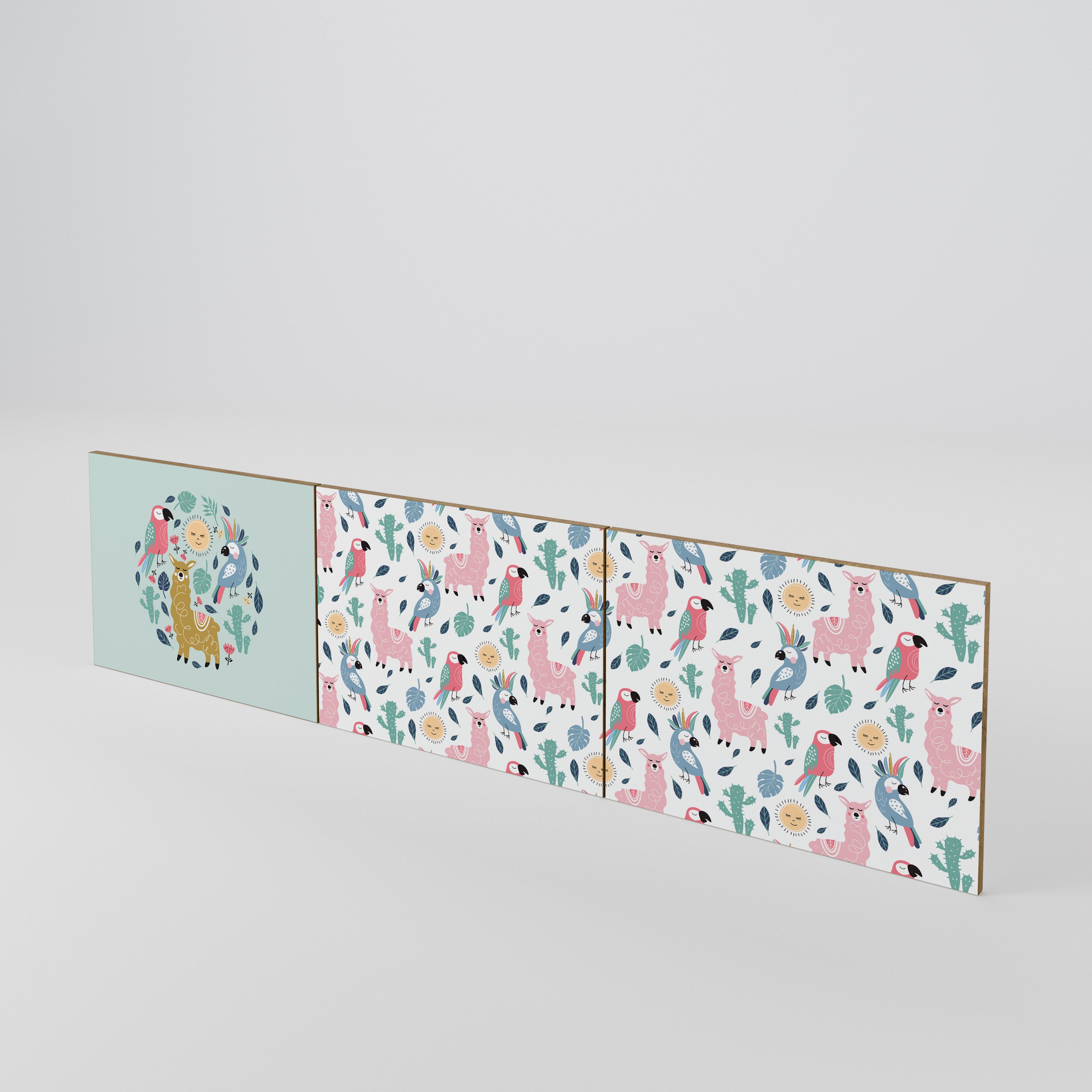 COLORFUL ALPACAS 3-Piece TV Cabinet Door Set