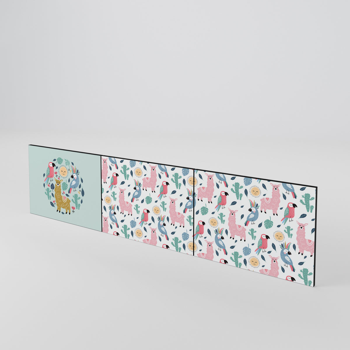COLORFUL ALPACAS Juego de 3 puertas para mueble de TV