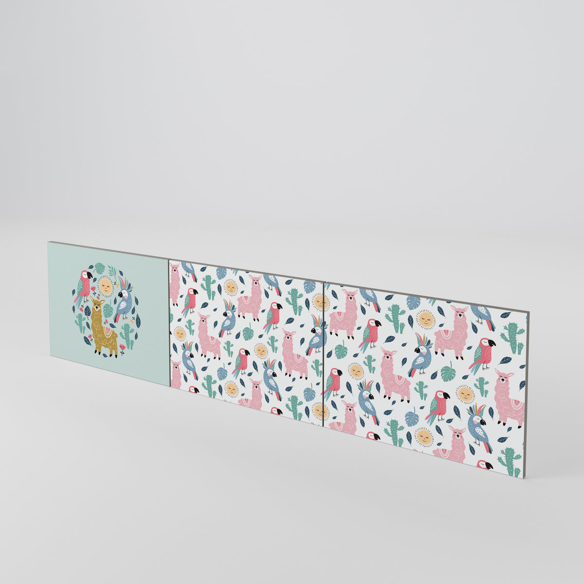 COLORFUL ALPACAS 3-Piece TV Cabinet Door Set