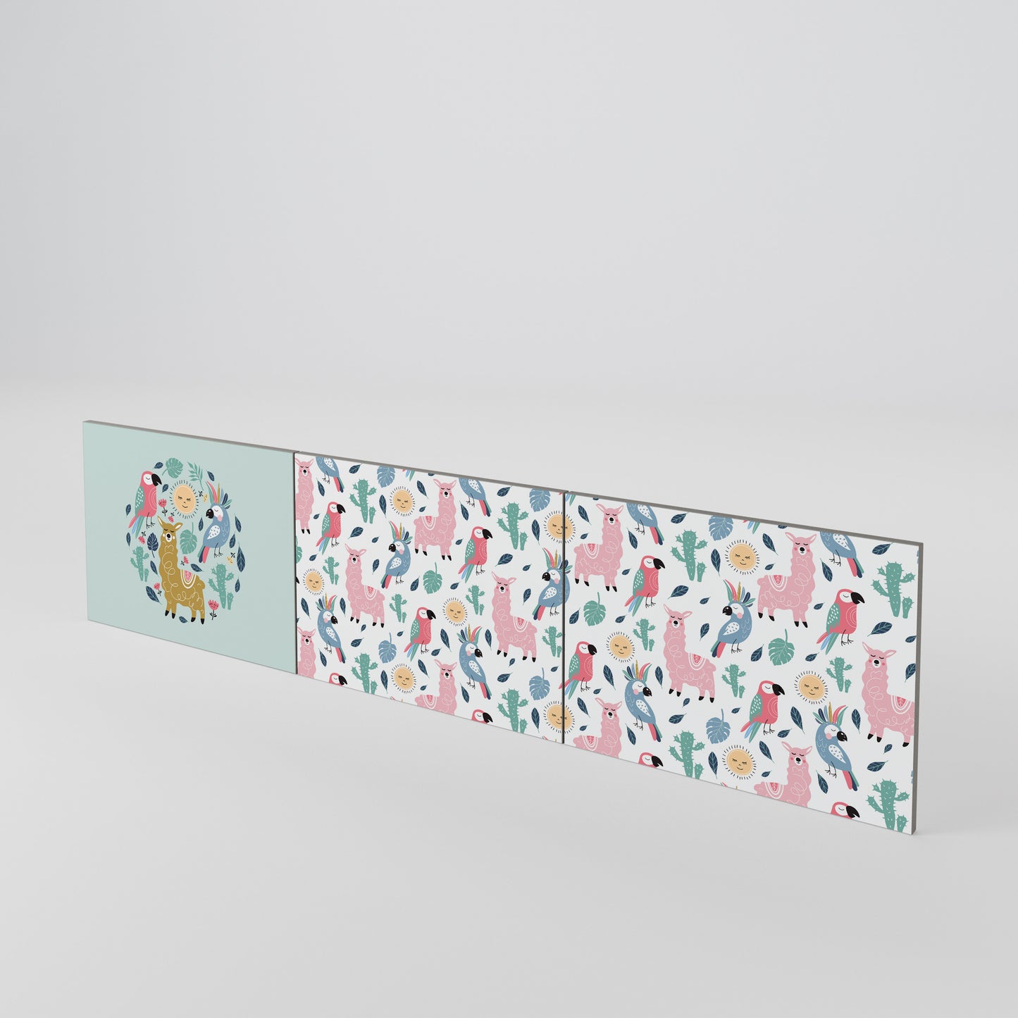 COLORFUL ALPACAS Juego de 3 puertas para mueble de TV