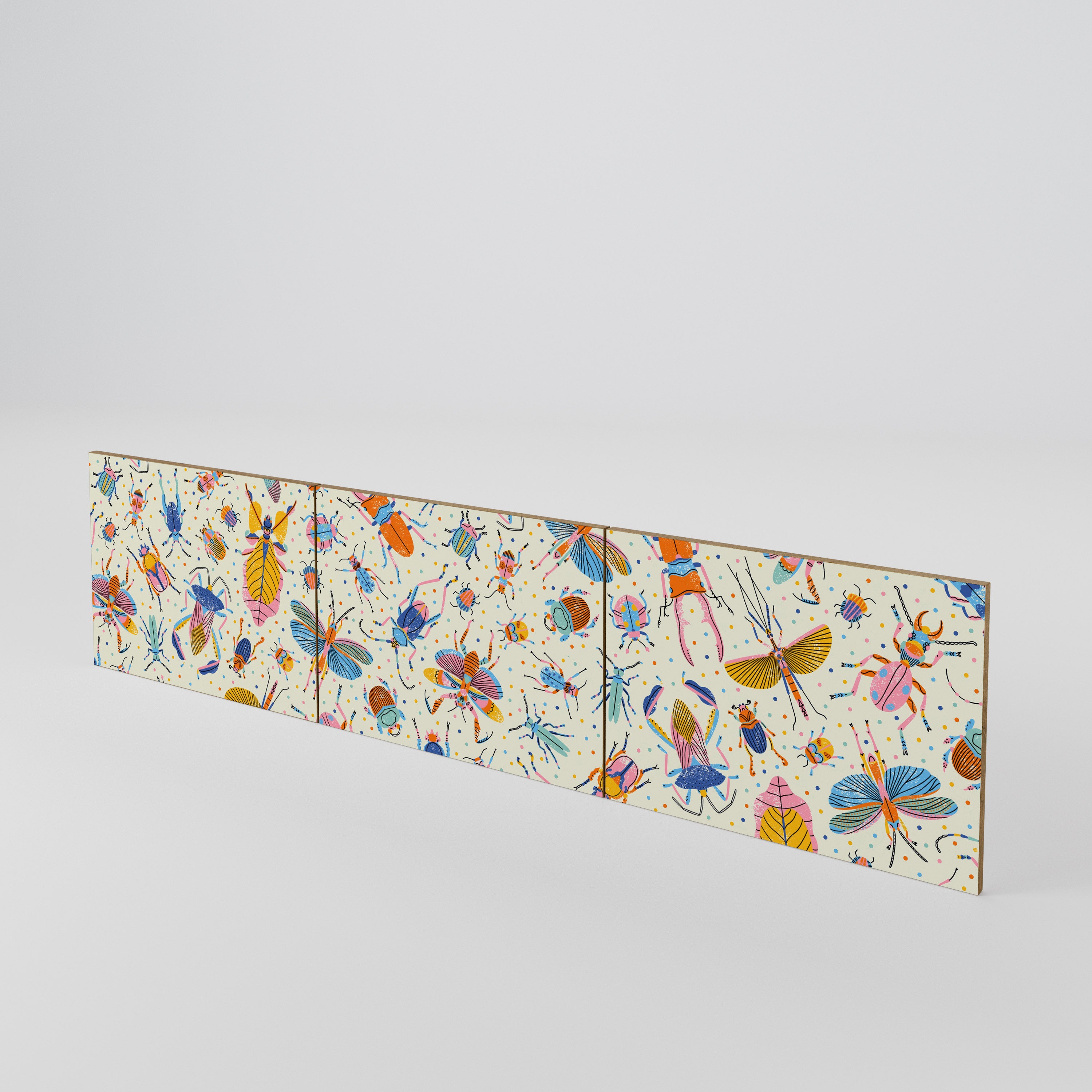 COLORFUL INSECTS 3-Piece TV Cabinet Door Set