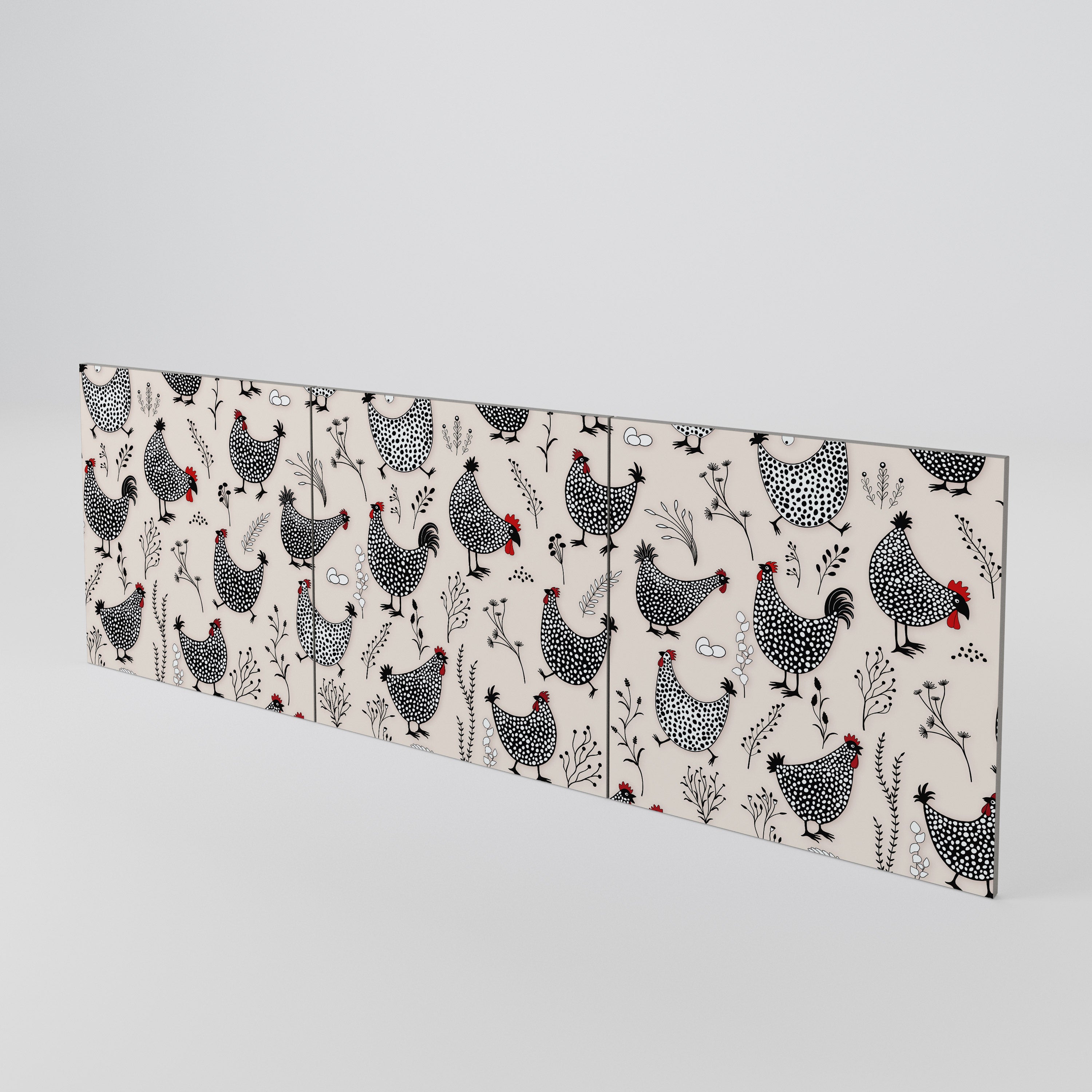 HAPPY HENS Juego de 3 puertas para aparador