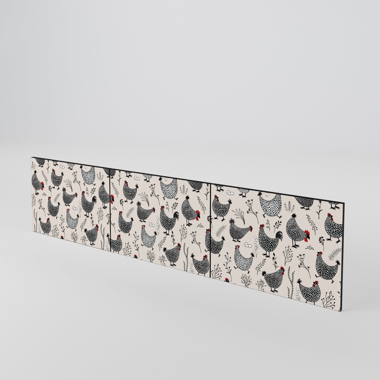 HAPPY HENS Juego de 3 puertas para mueble de TV