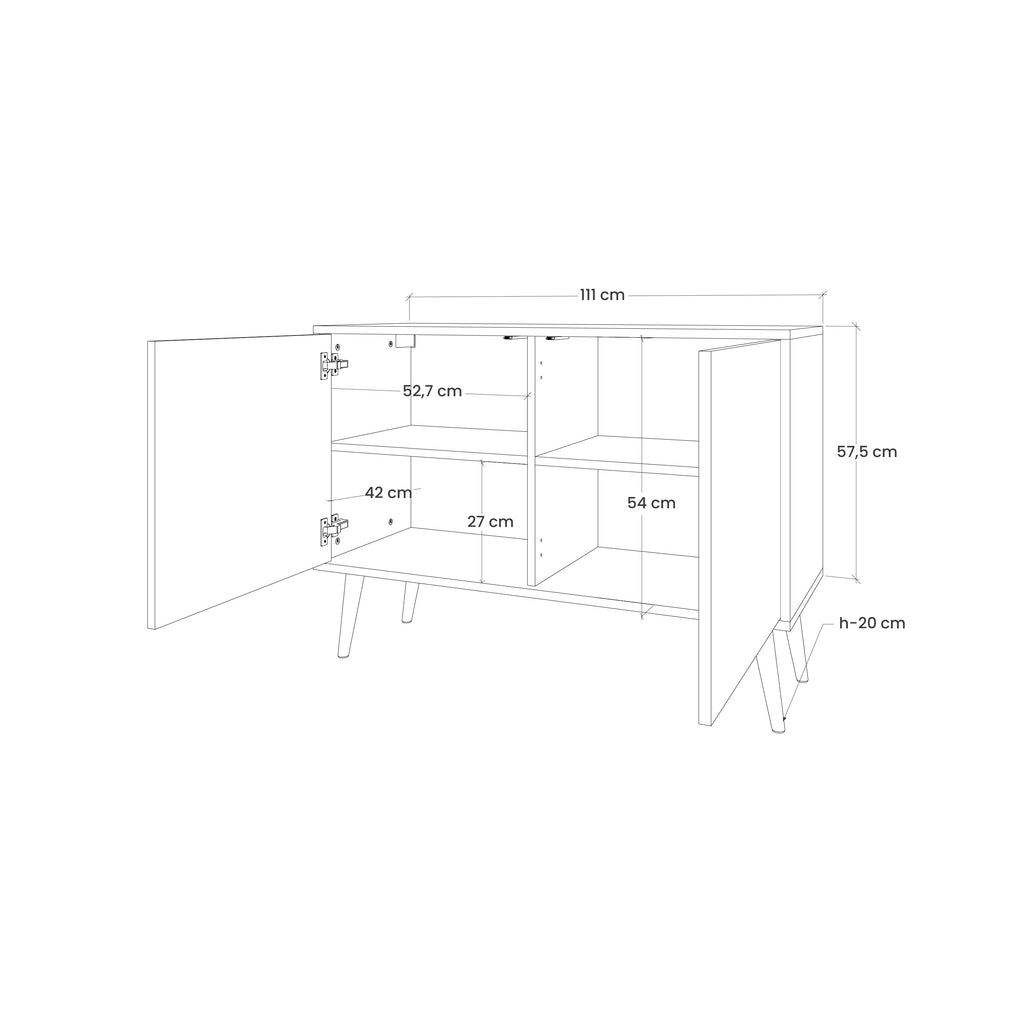 THE LABYRINTH OF GOLD 2-Door Sideboard in Grey Finish