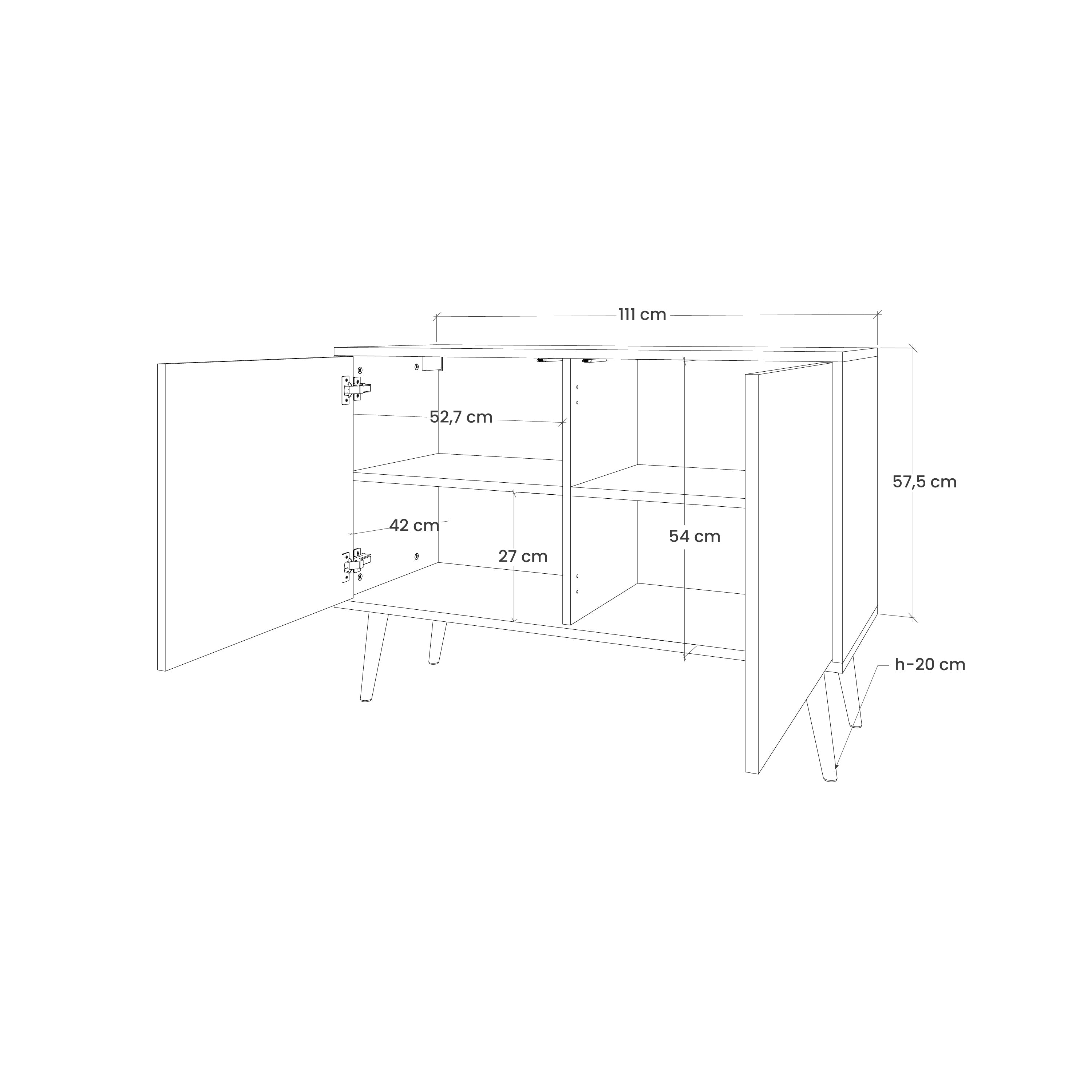 THE LABYRINTH OF GOLD 2-Door Sideboard in Grey Finish