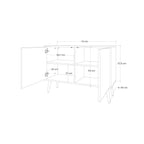 MIDNIGHT BLOSSOM 2-Door Sideboard in Oak Effect