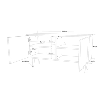 ARTISTIC GEOMETRY Compact 2-Door TV Cabinet