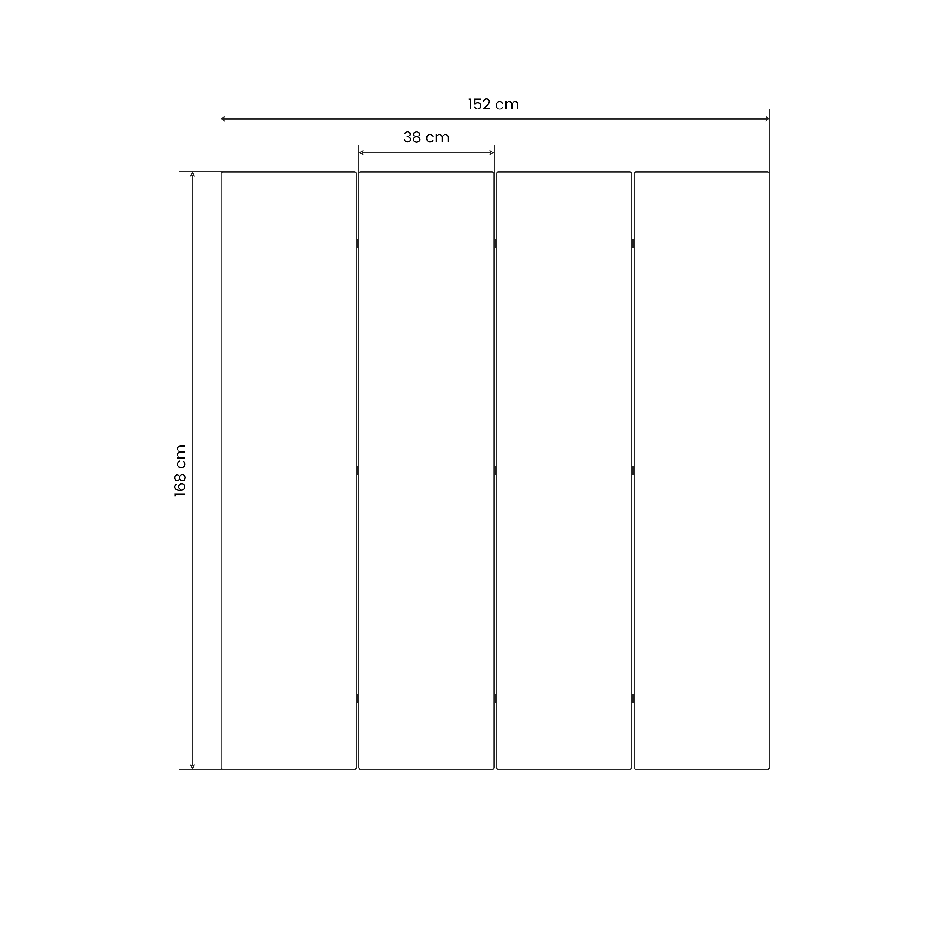 INDIAN FISH Decorative 4-Panel Room Divider