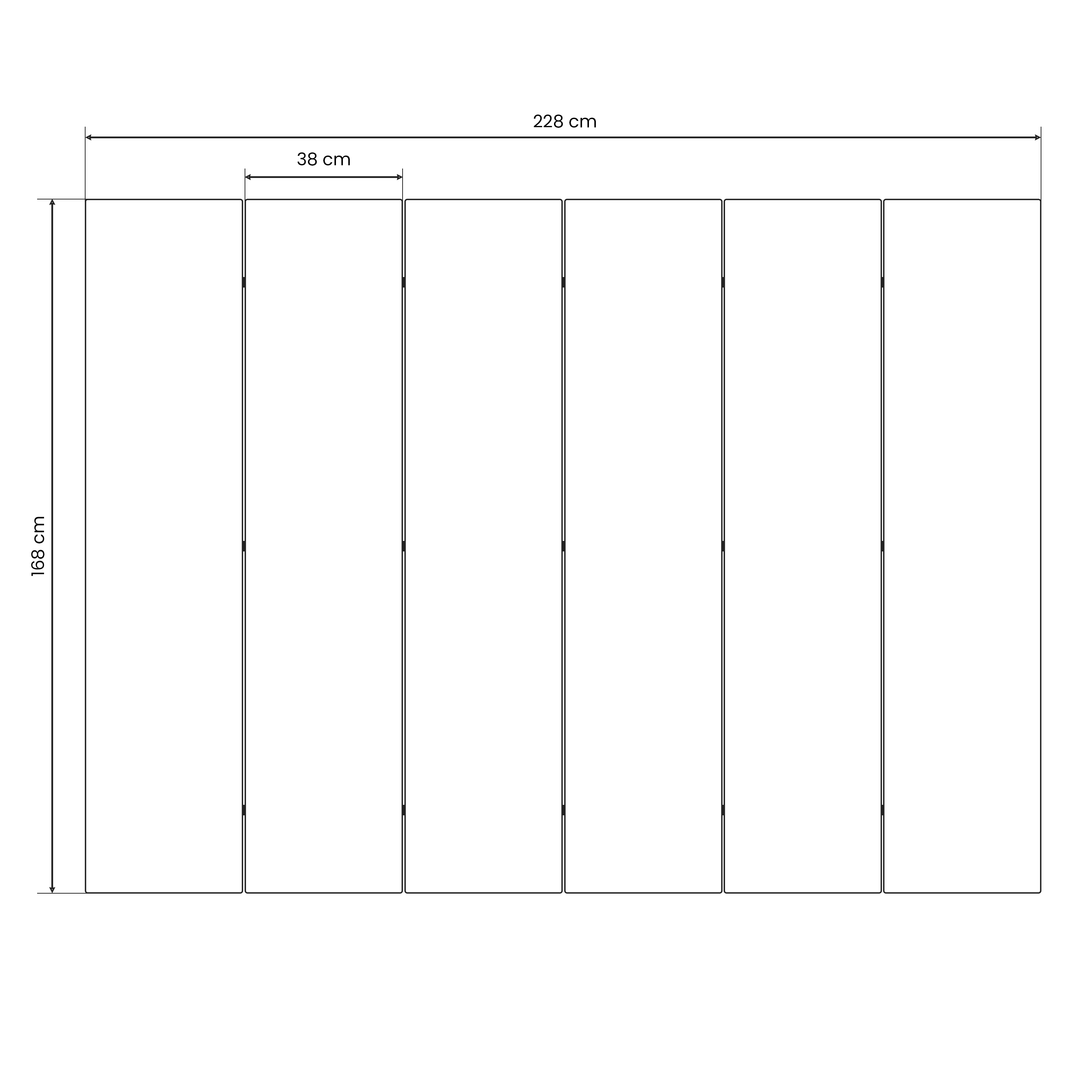 SOFTEN POPPY Decorative 6-Panel Room Divider
