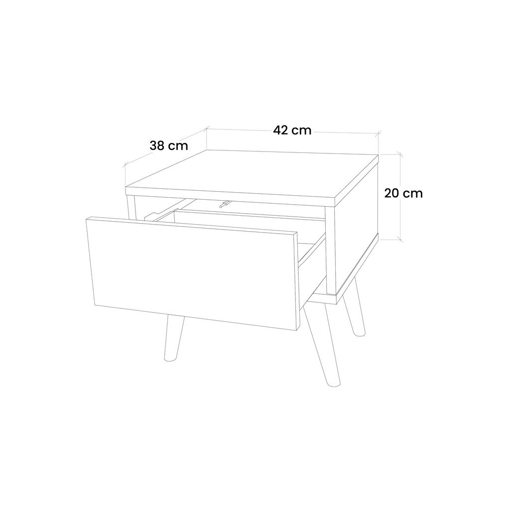 TROPICAL COMPOSITION Nightstand in Oak Effect
